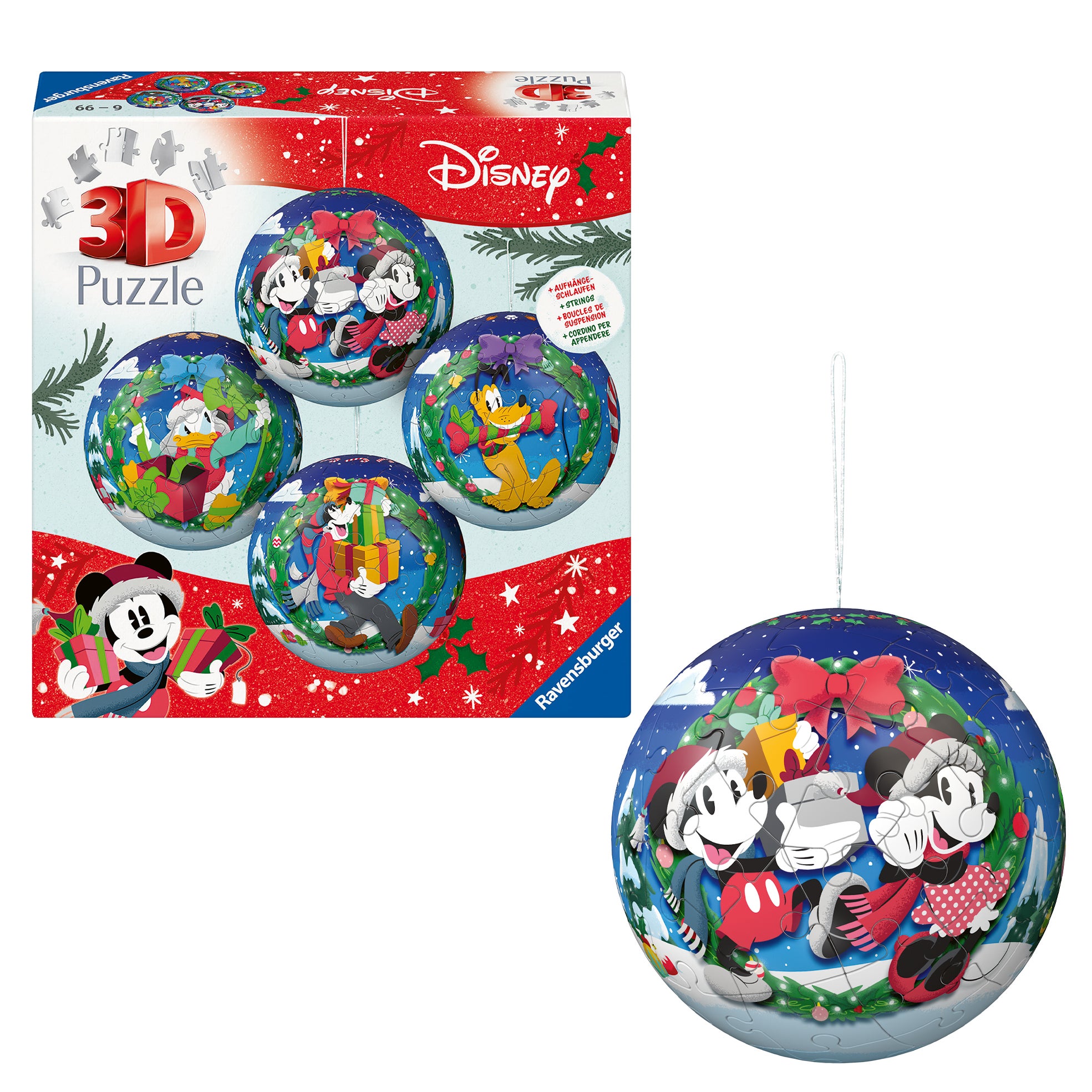 Puslespill 3D 54 Disney-Julekuler 4 Stk Ravensburger