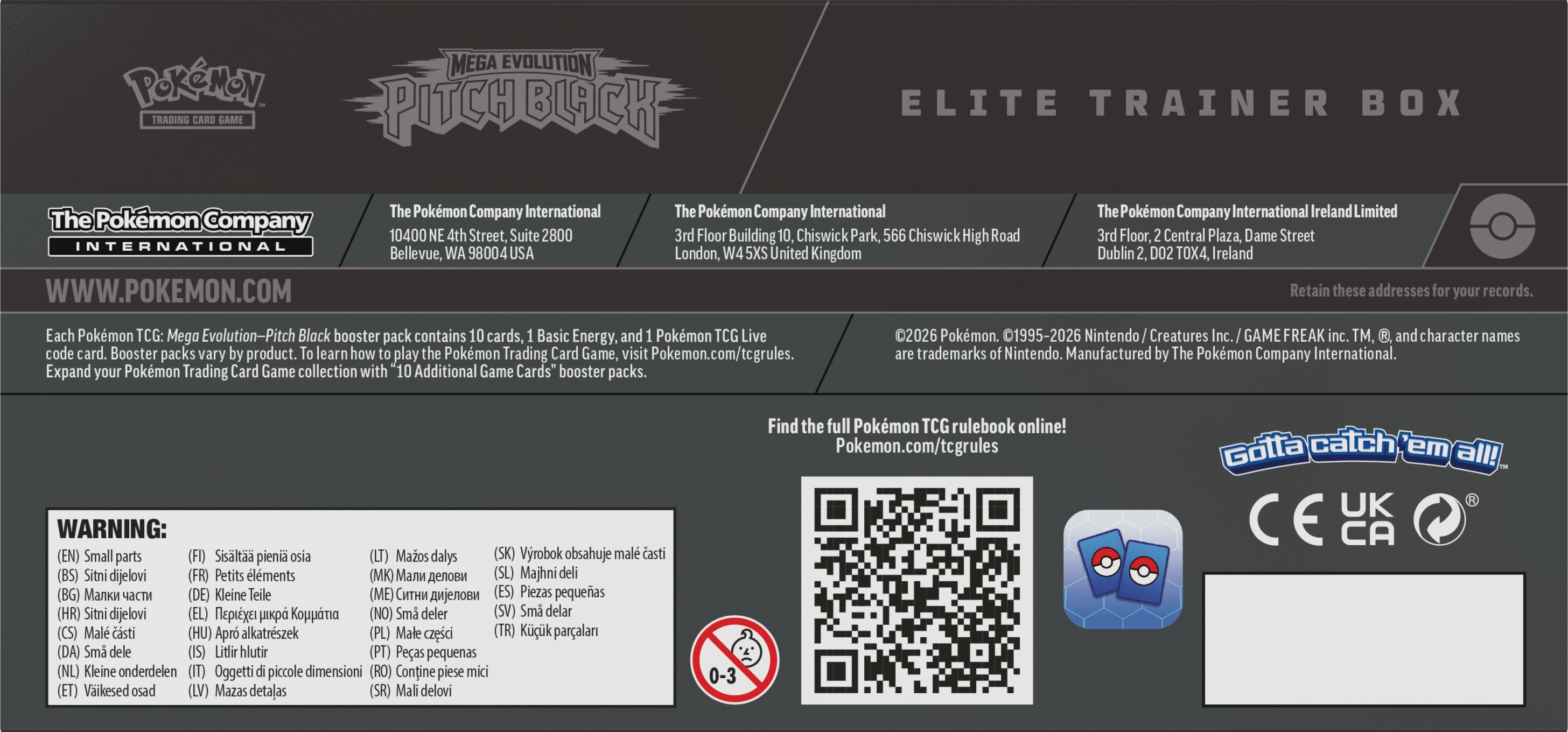 Pokemon Mega Evolution 05 Pitch Black Elite Trainer Box