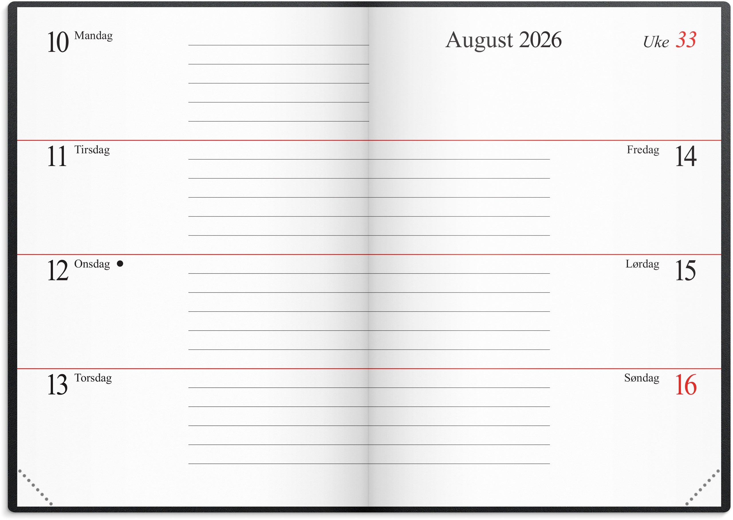 Lommekalender Grieg Mini 2026 plast sort