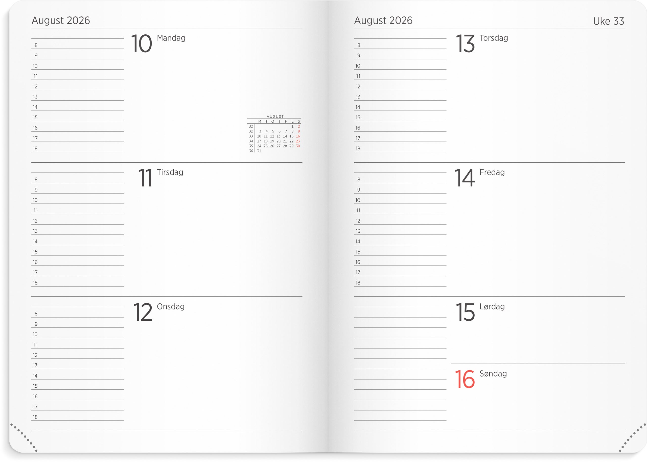 Ukekalender Grieg Leo A5 Lite 26 cognac