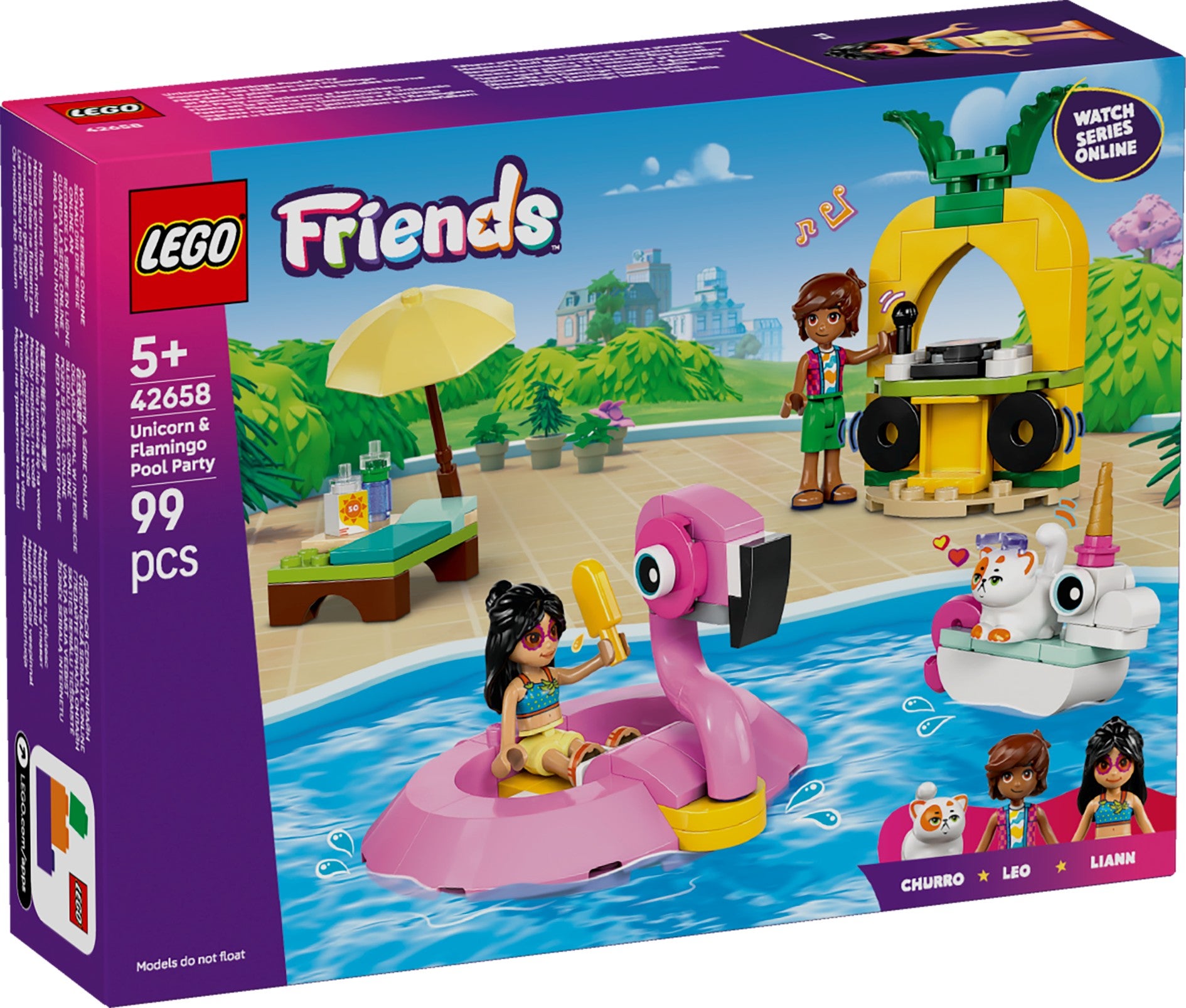 Lego Poolparty med enhjørning og flamingo 42658