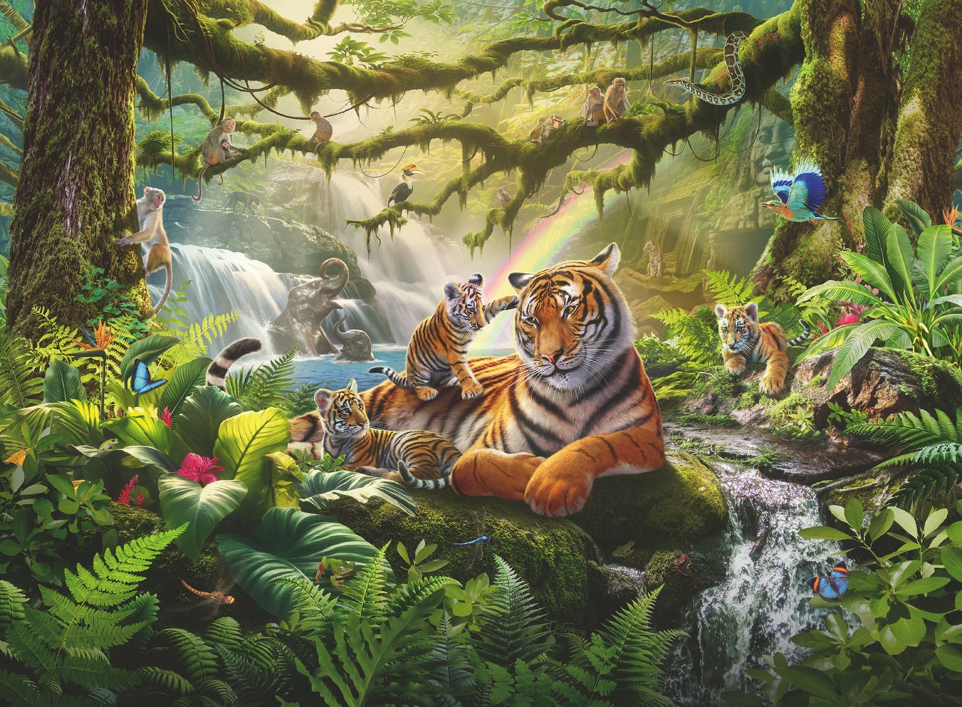 Puslespill 300 Jungelens Dyreliv Ravensburger