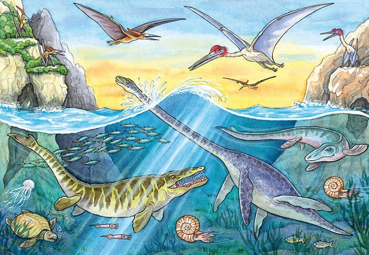 Puslespill 2x24 Dinosaurer Og Deres Liv Ravensburger
