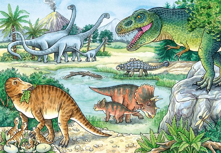 Puslespill 2x24 Dinosaurer Og Deres Liv Ravensburger