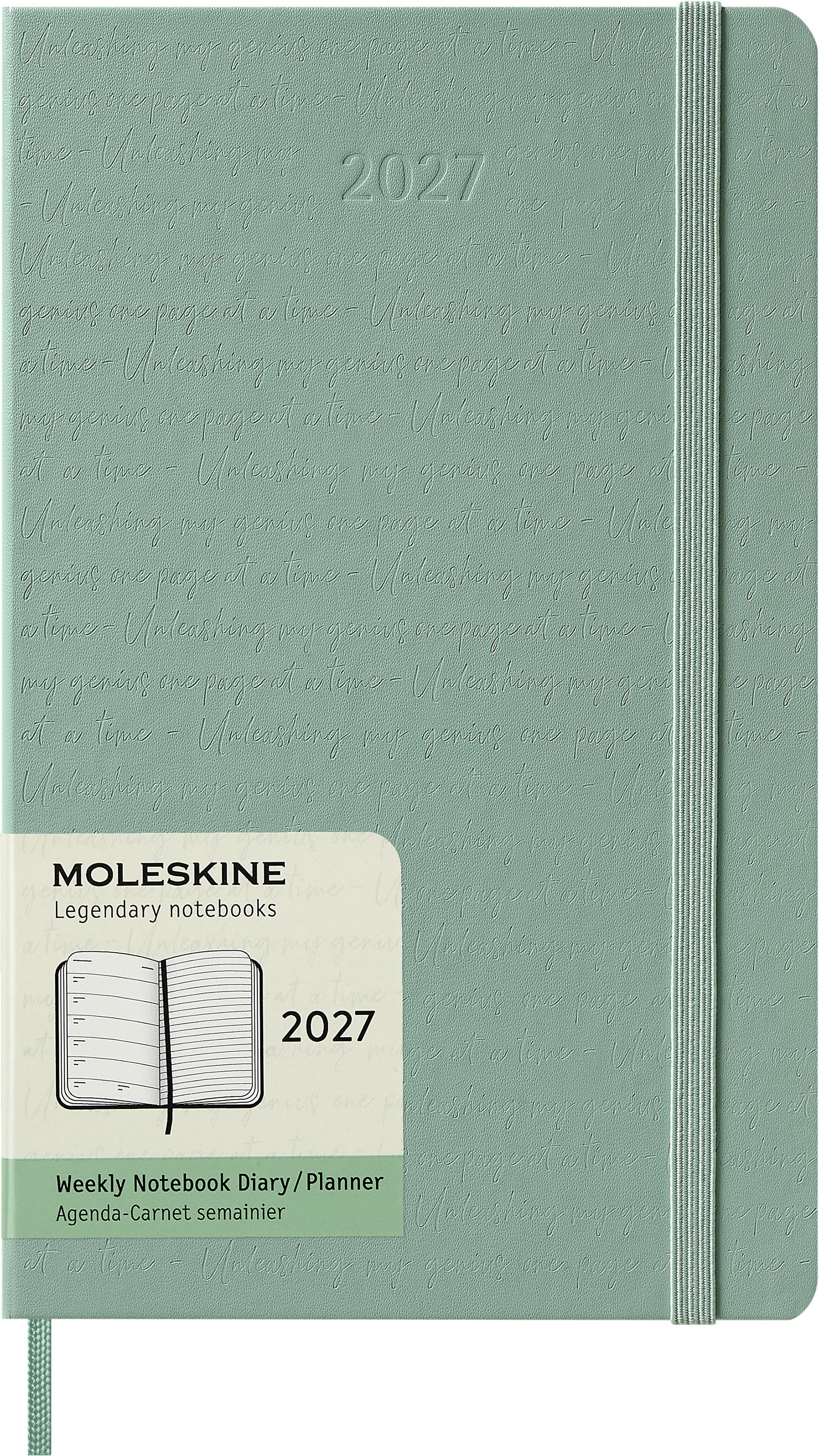 Moleskine 2027 Hard L Uke Notat Salvie Grønn