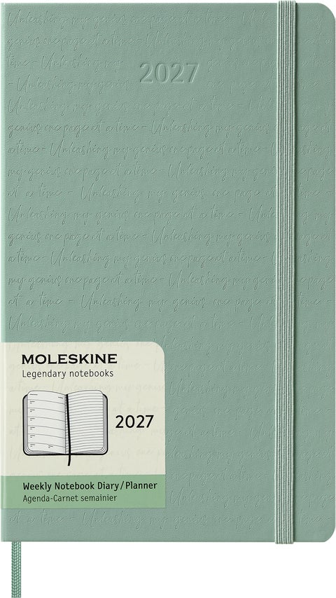 Moleskine 2027 Hard L Uke Notat Salvie Grønn