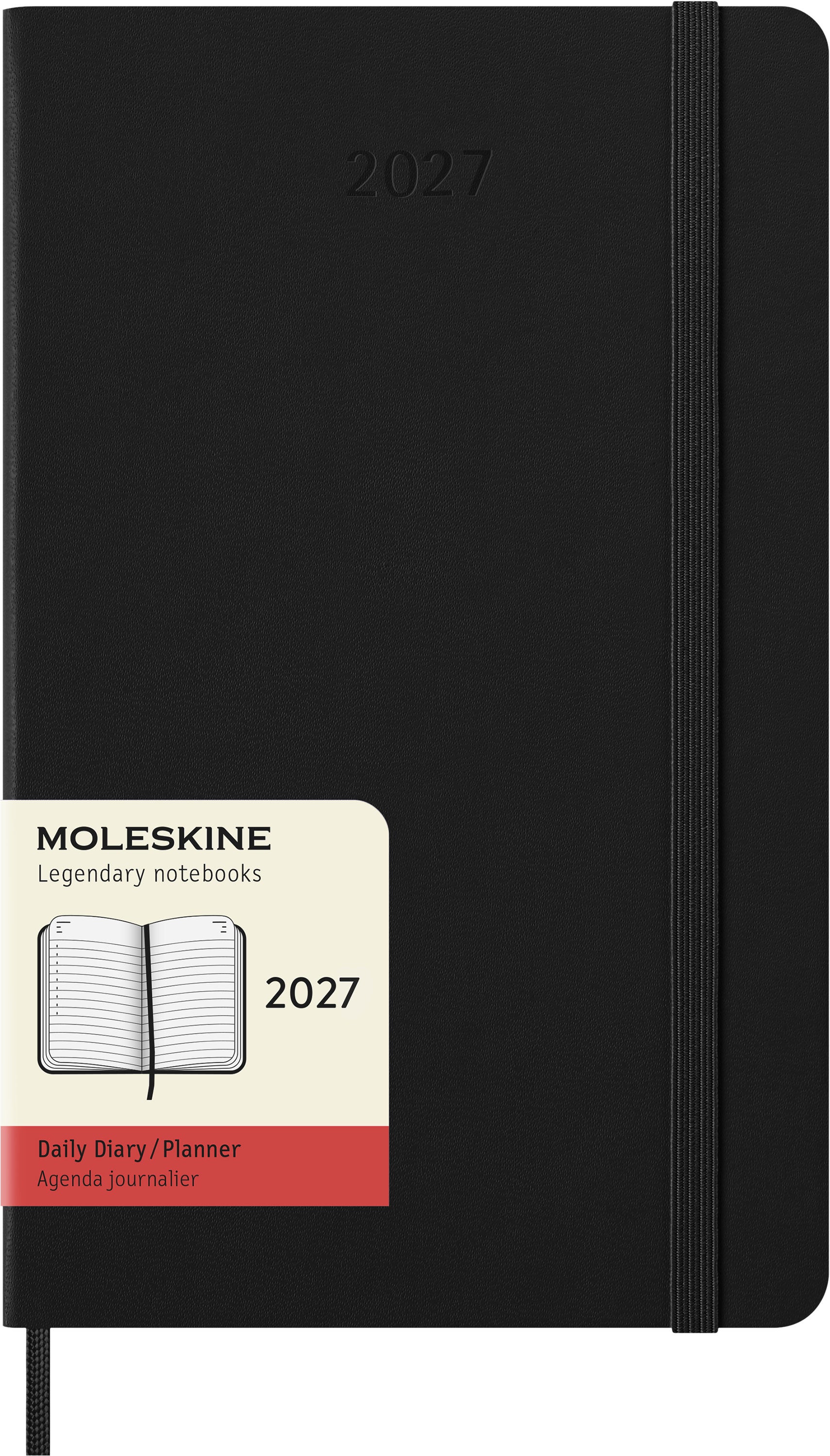 Moleskine 2027 Hard L Dag Sort