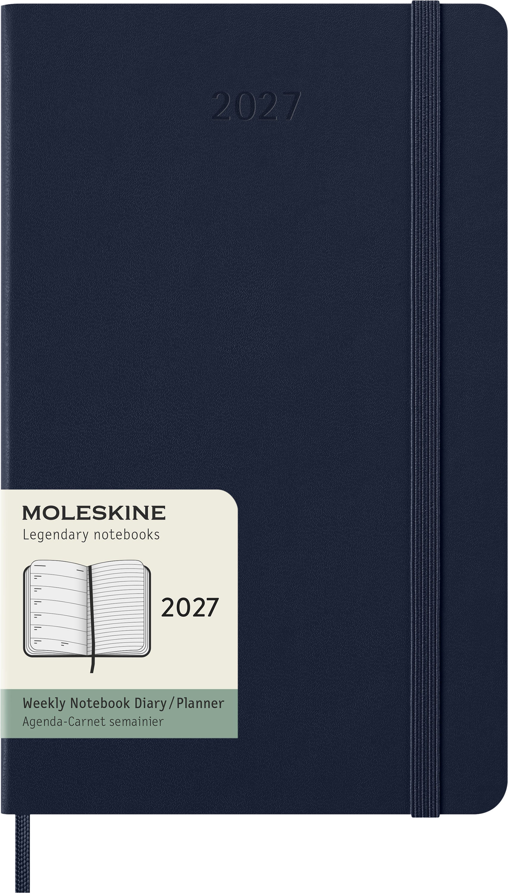 Moleskine 2027 Hard L Uke Notat Safirblå