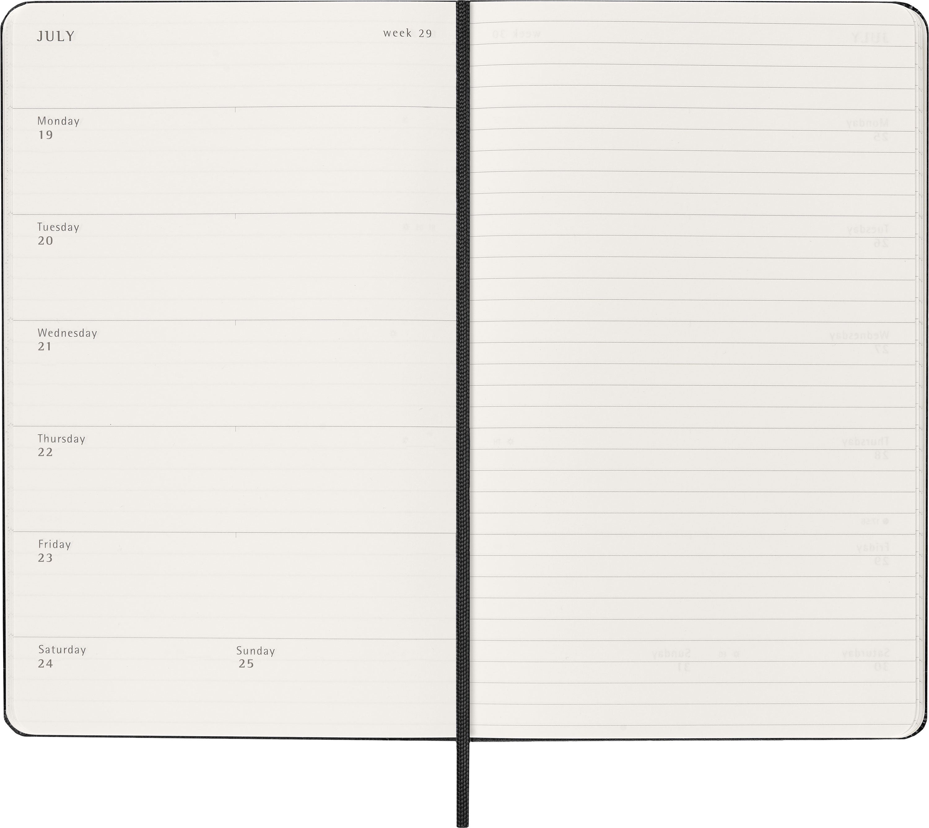 Moleskine 2027 Hard L Uke Notat Sort
