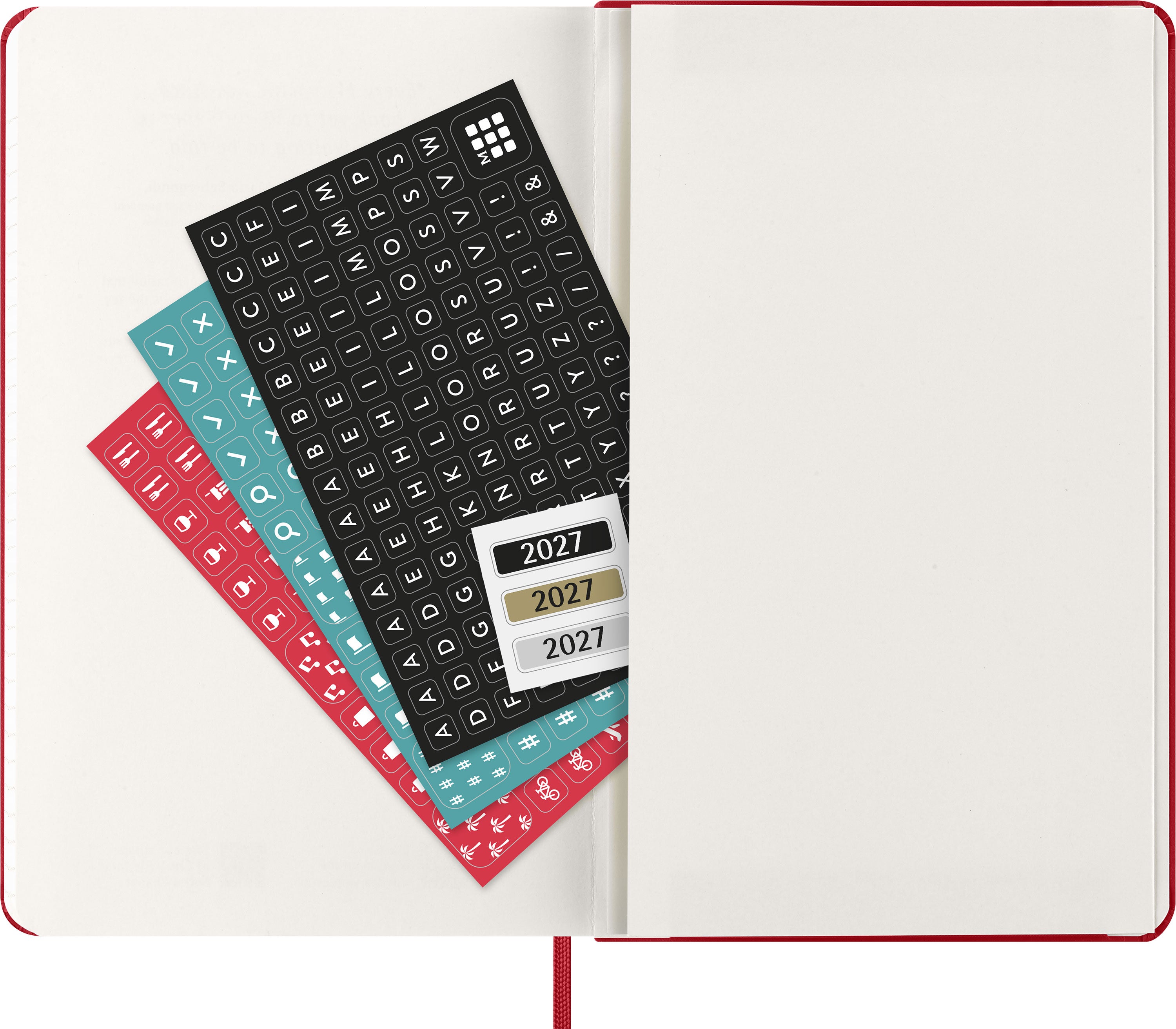 Moleskine 2027 Hard L Uke Notat Rød