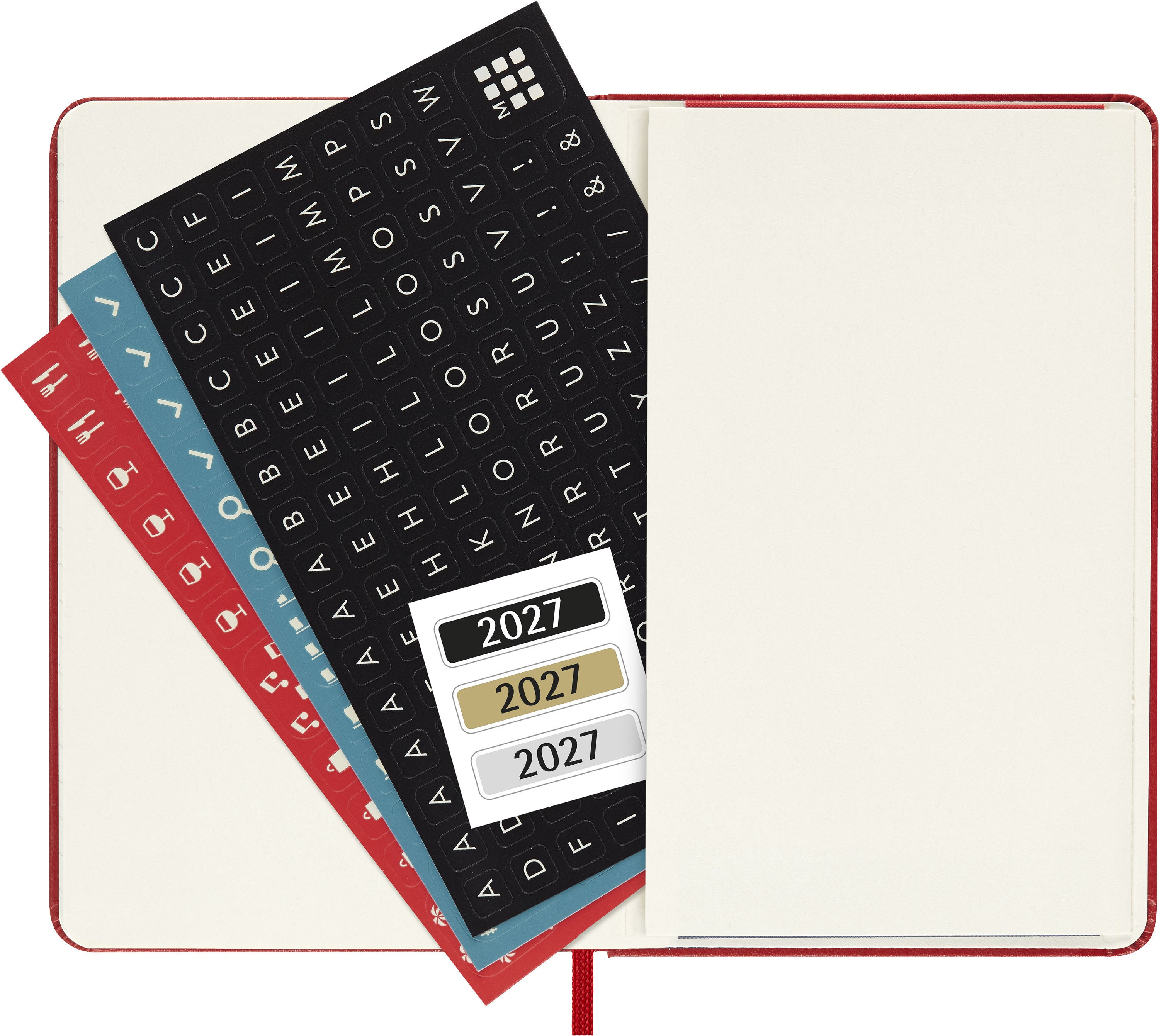 Moleskine 2027 Hard P Uke Notat Rød