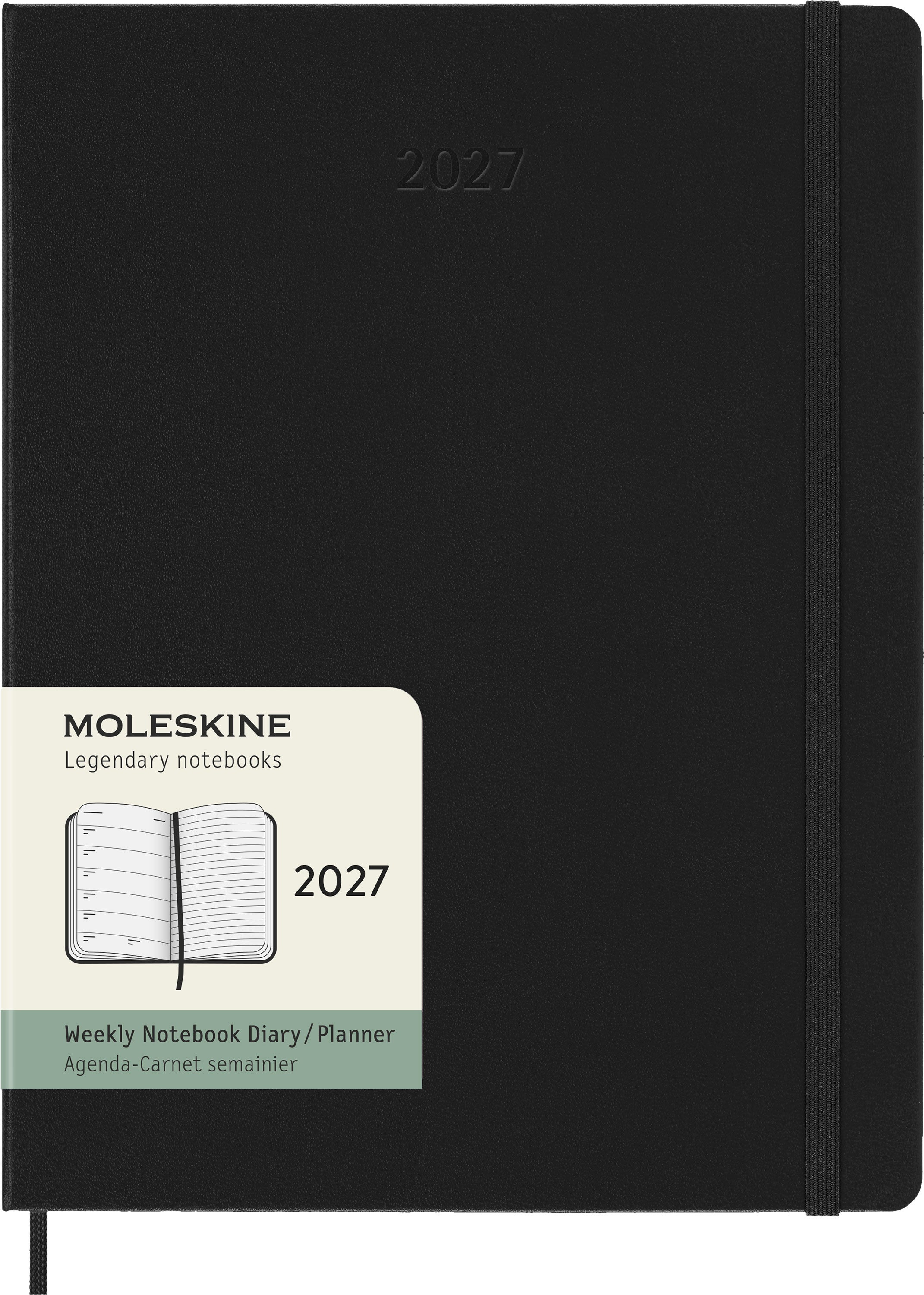 Moleskine 2027 Hard XL Uke Notat Sort