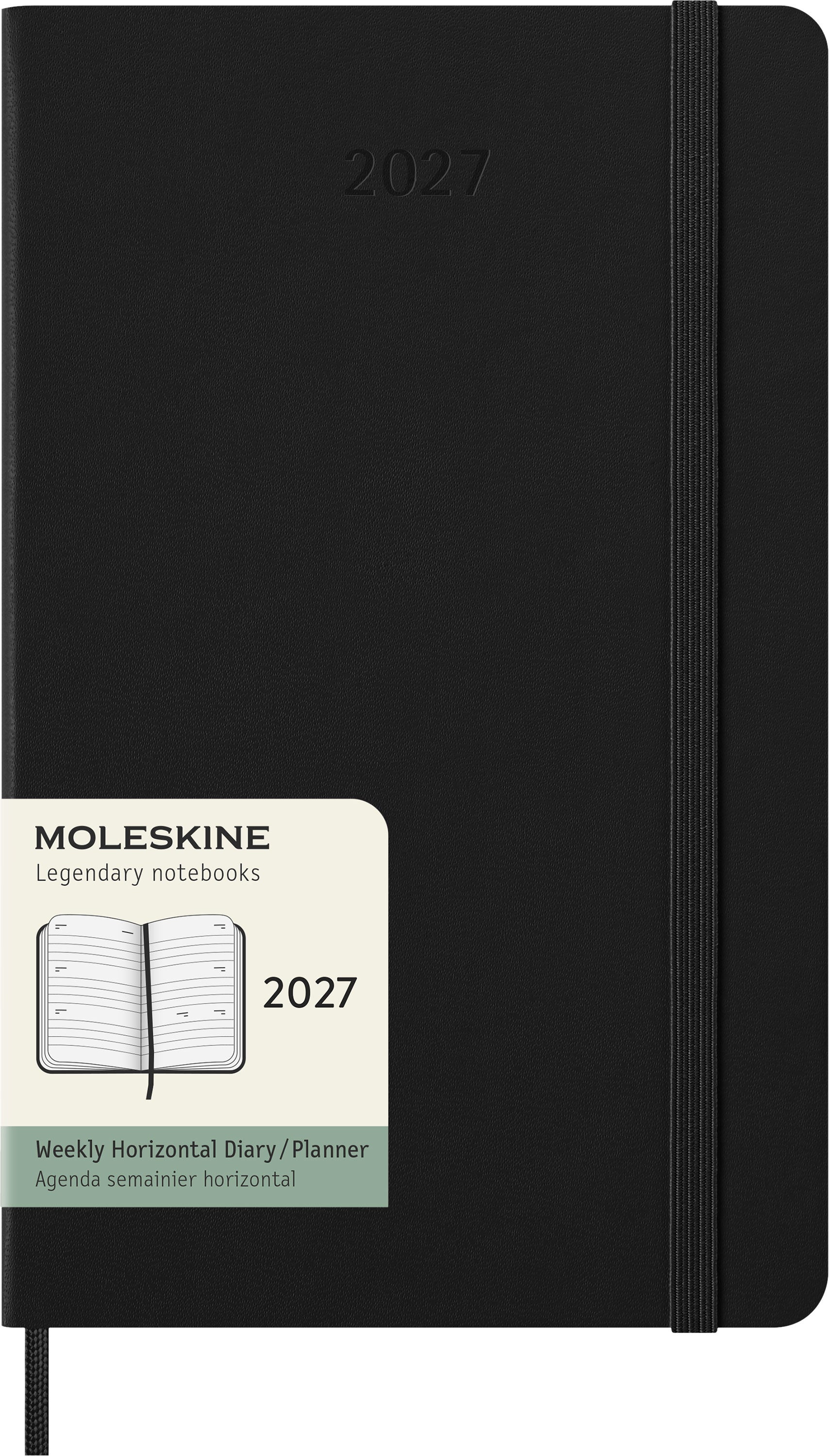 Moleskine 2027 Hard L Uke Hor Sort
