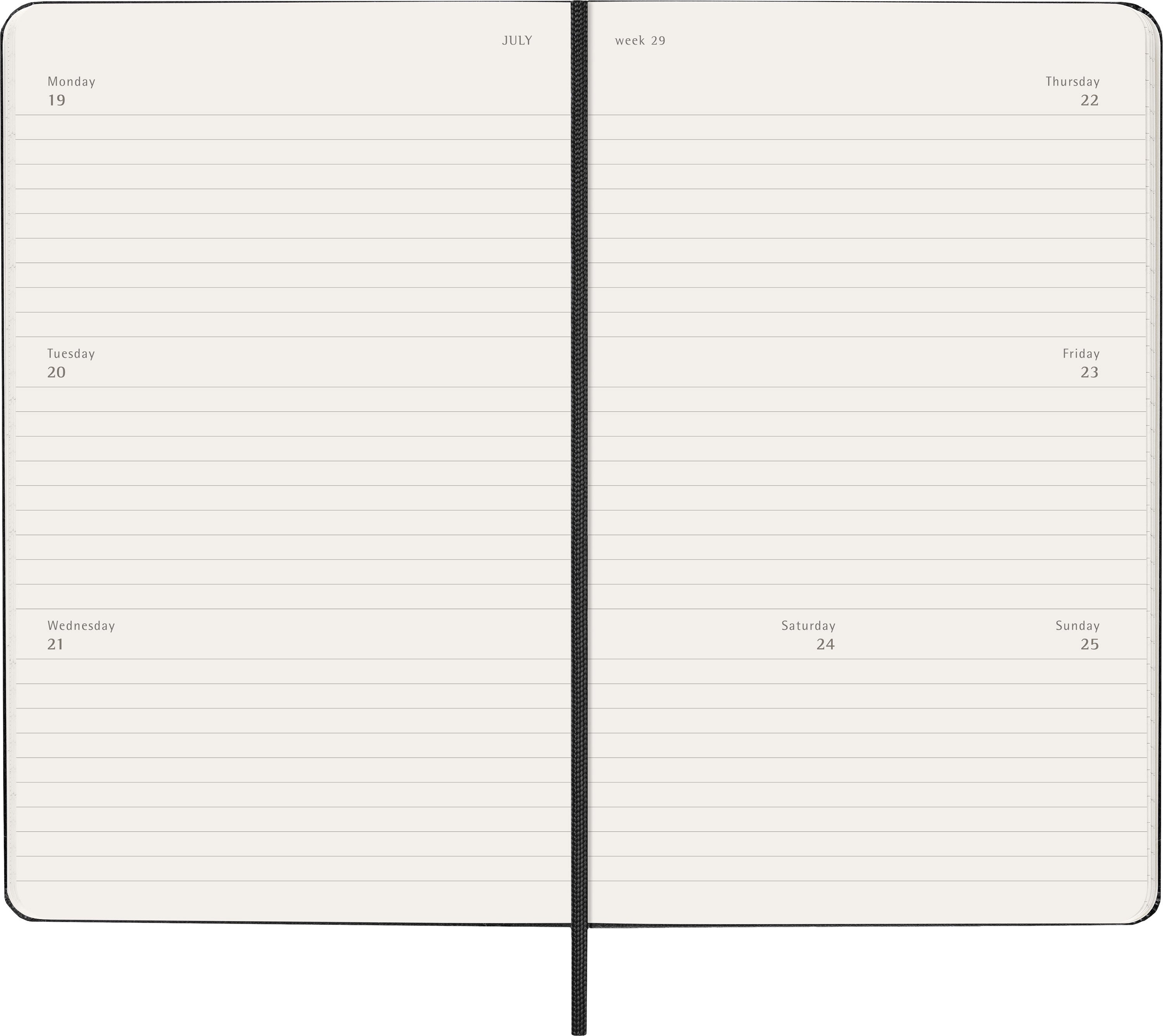 Moleskine 2027 Hard L Uke Hor Sort