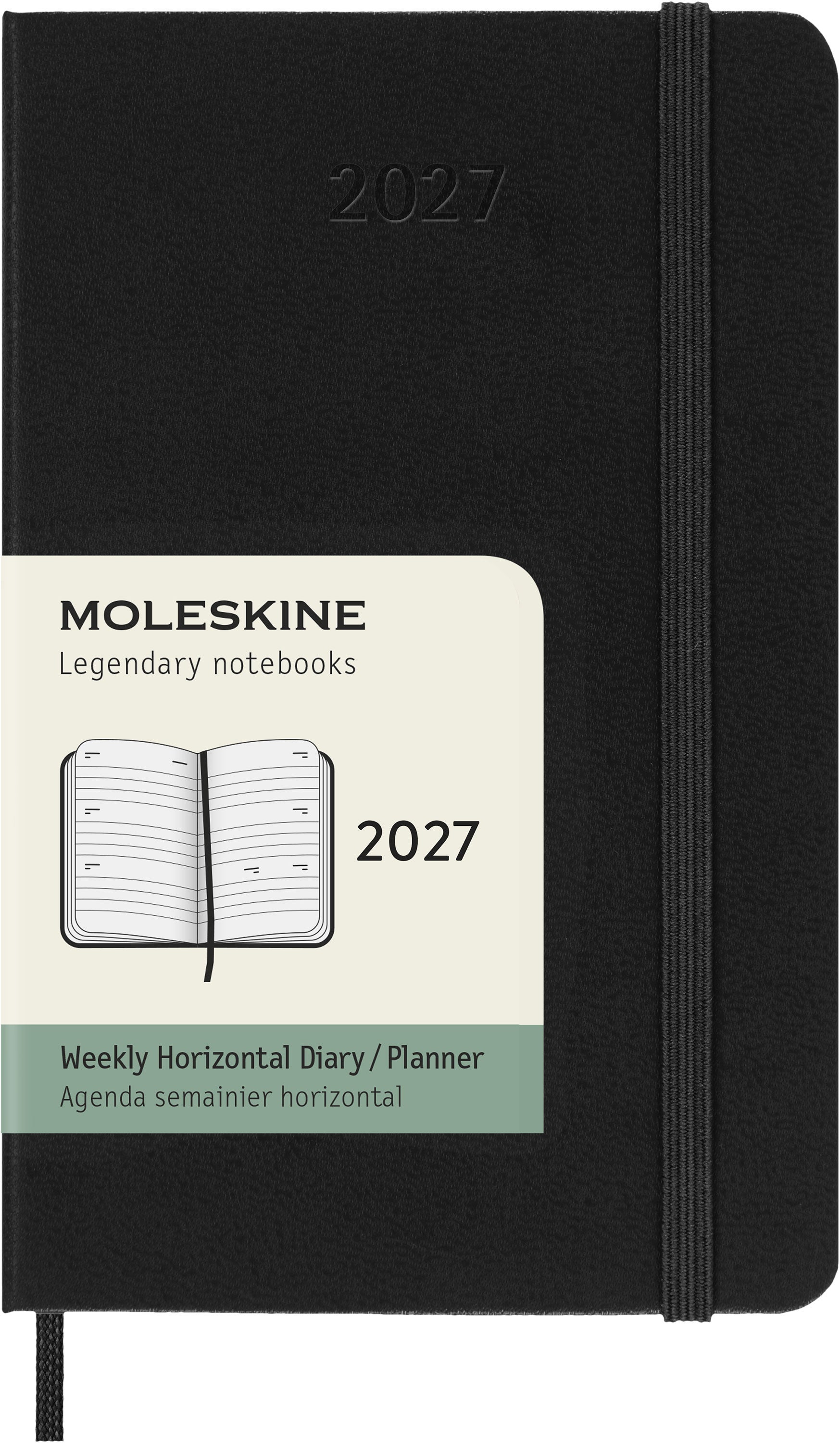 Moleskine 2027 Hard P Uke Hor Sort