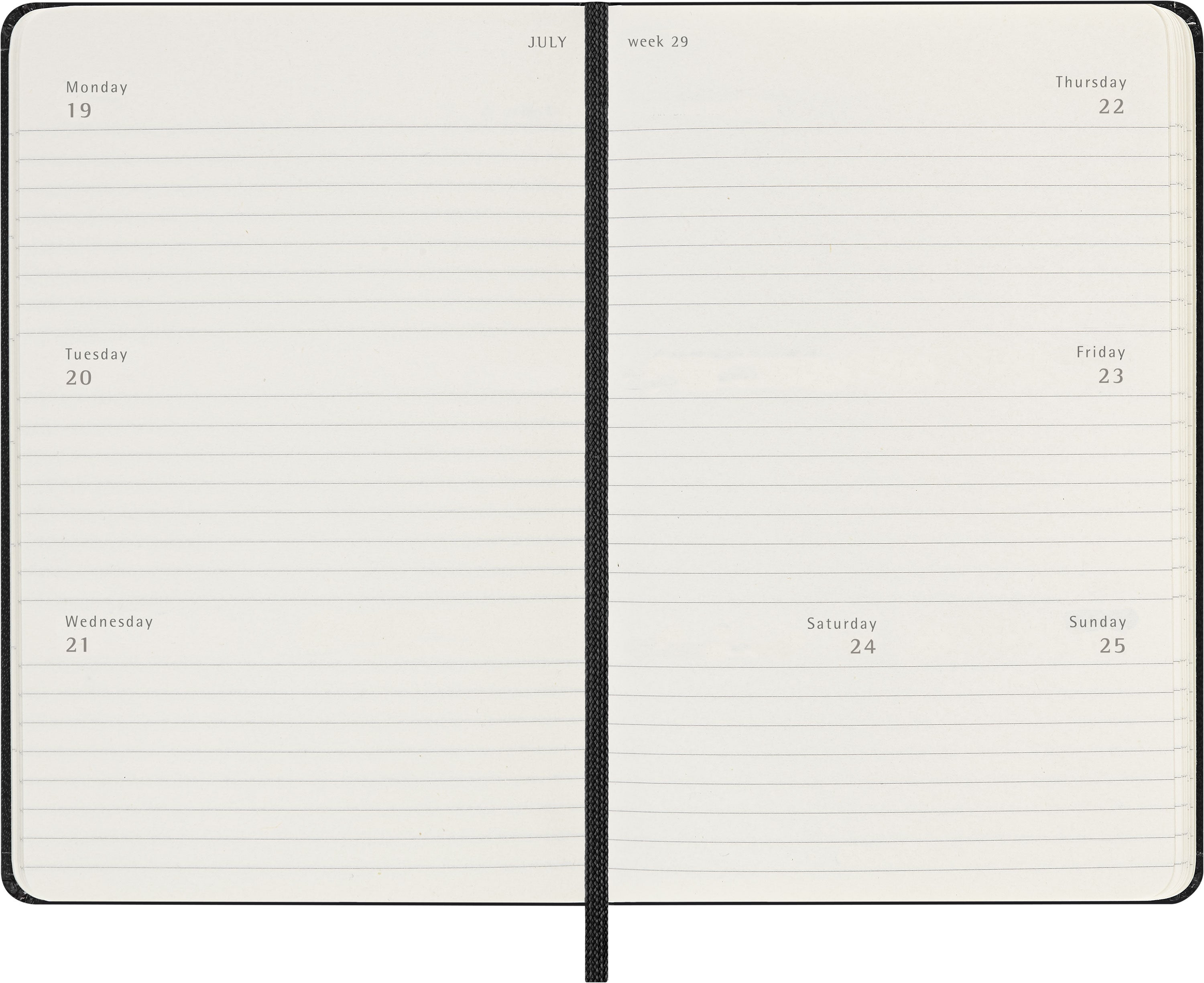 Moleskine 2027 Hard P Uke Hor Sort