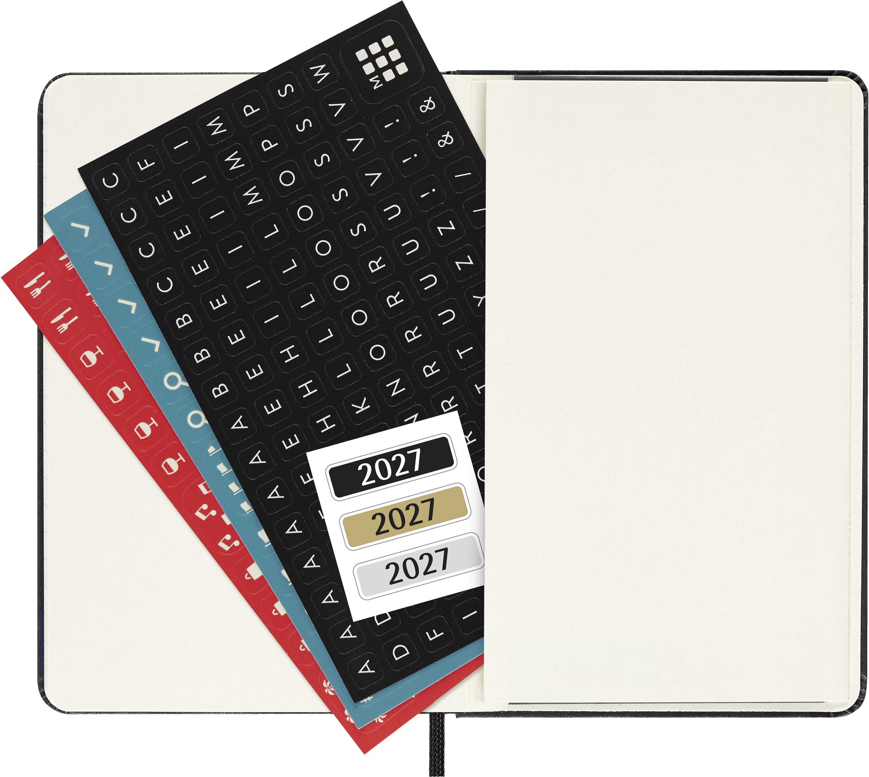 Moleskine 2027 Hard P Uke Hor Sort