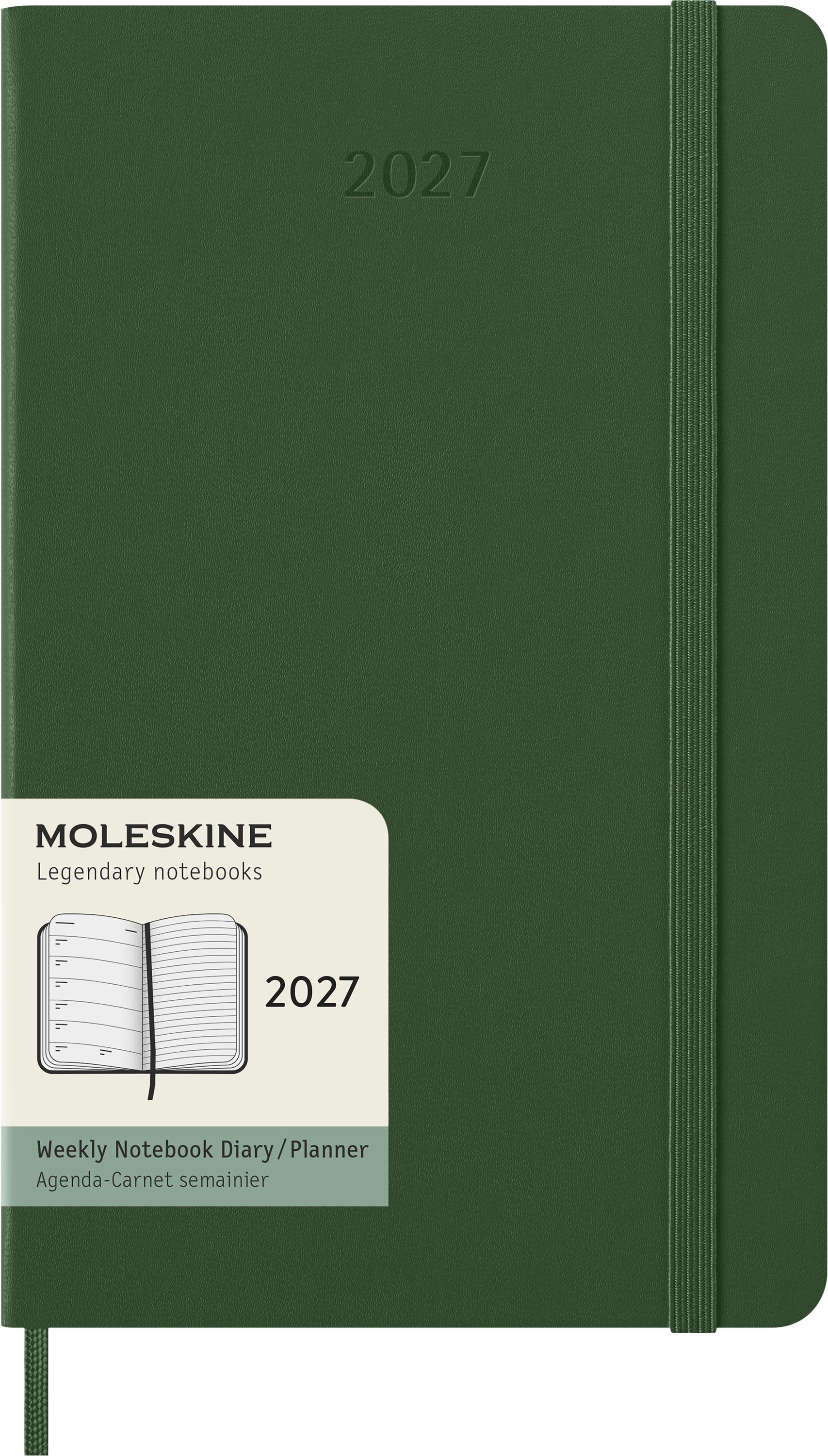 Moleskine 2027 Hard L Uke Notat Myrtel Grønn