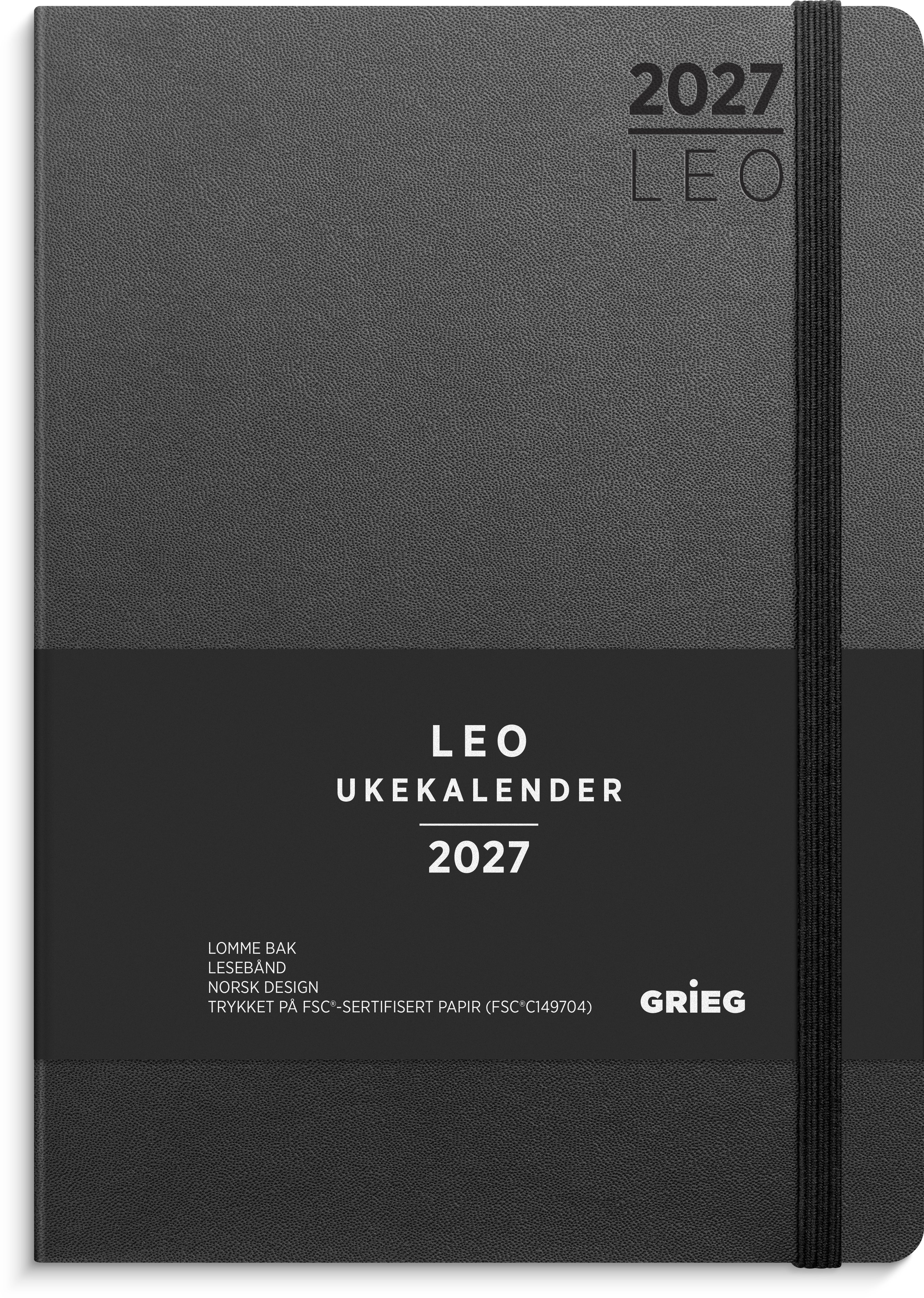 Ukekalender Grieg Leo A5 Lite 2027 sort
