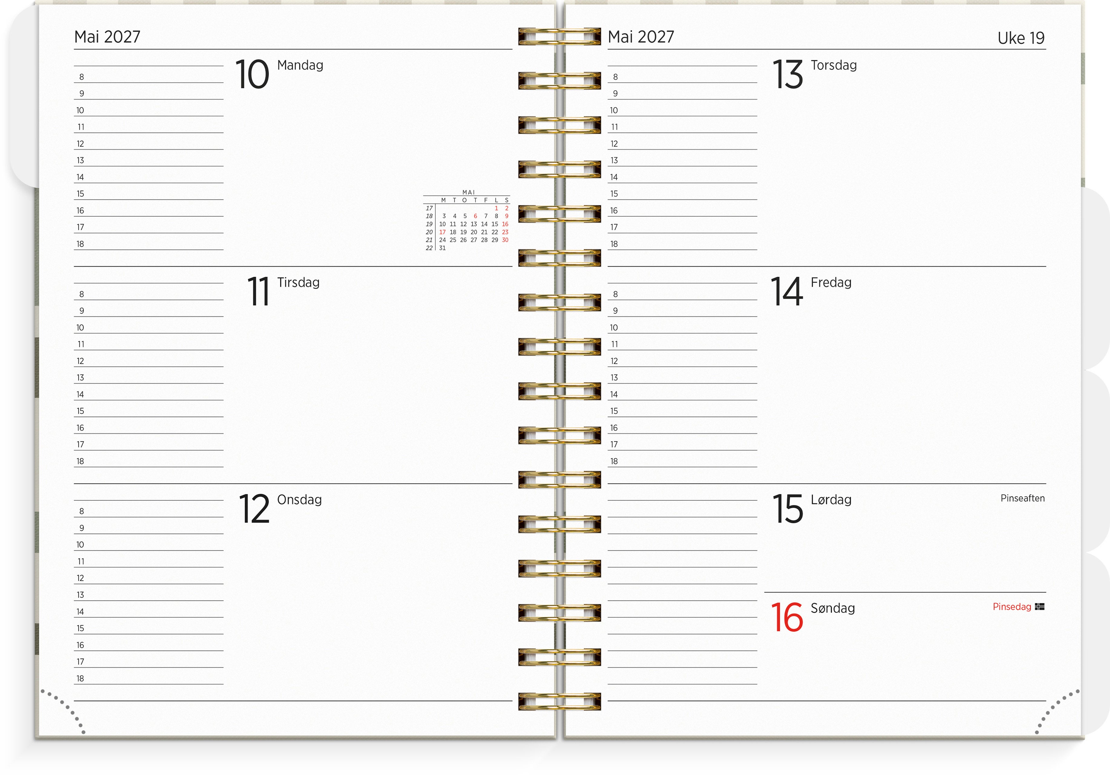 Organizer og Notes Grieg A5 2027 Squares