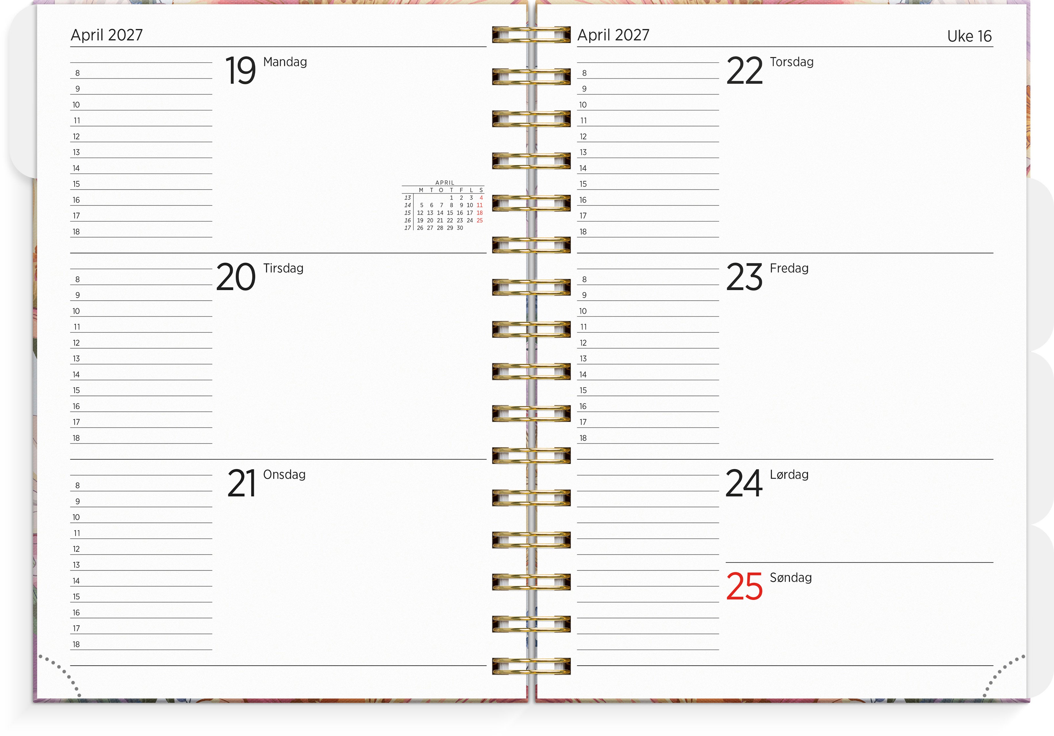 Organizer og Notes Grieg A5 2027 Flower