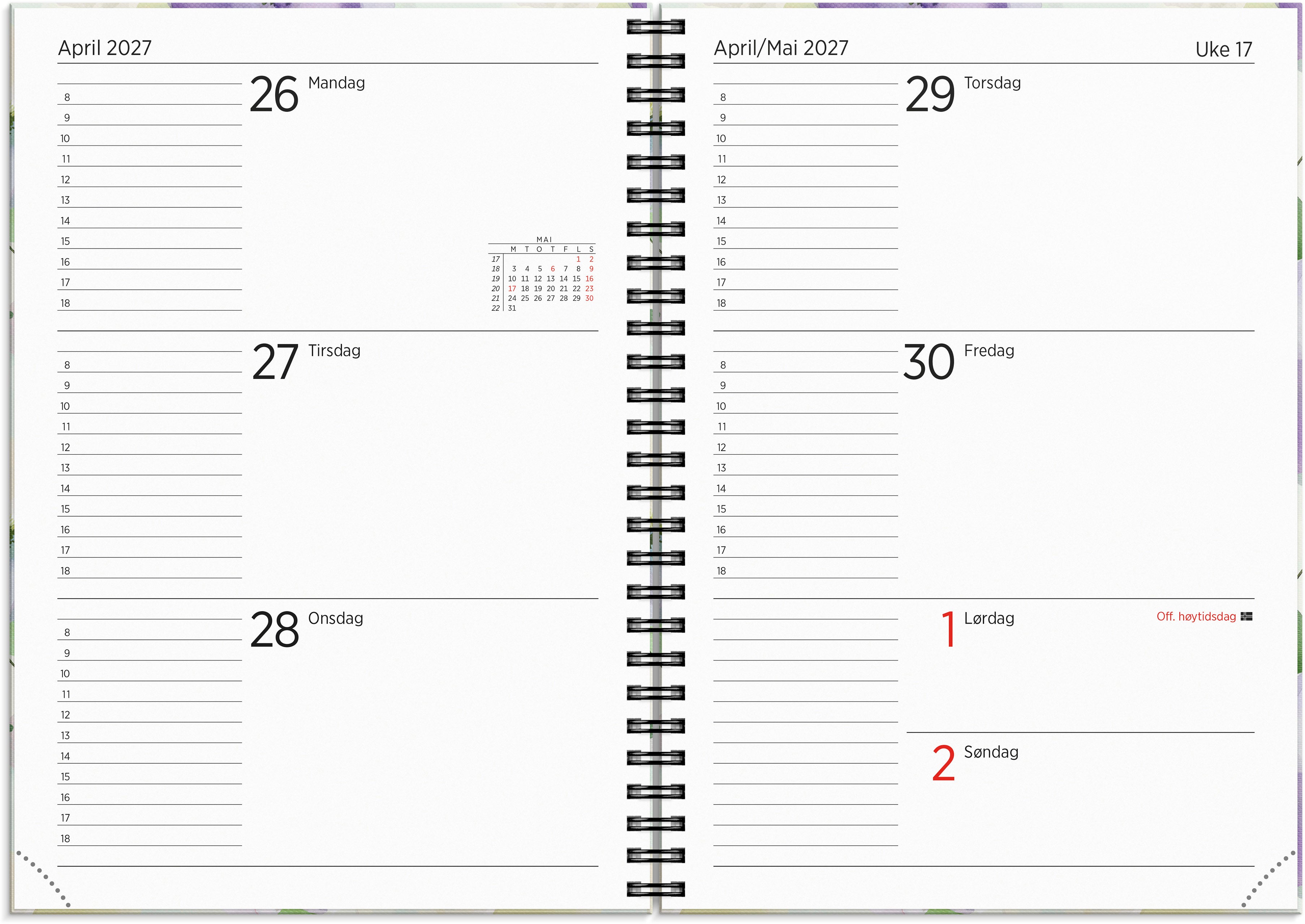 Kalender Grieg Leo A5 spiral 2027 Fiol