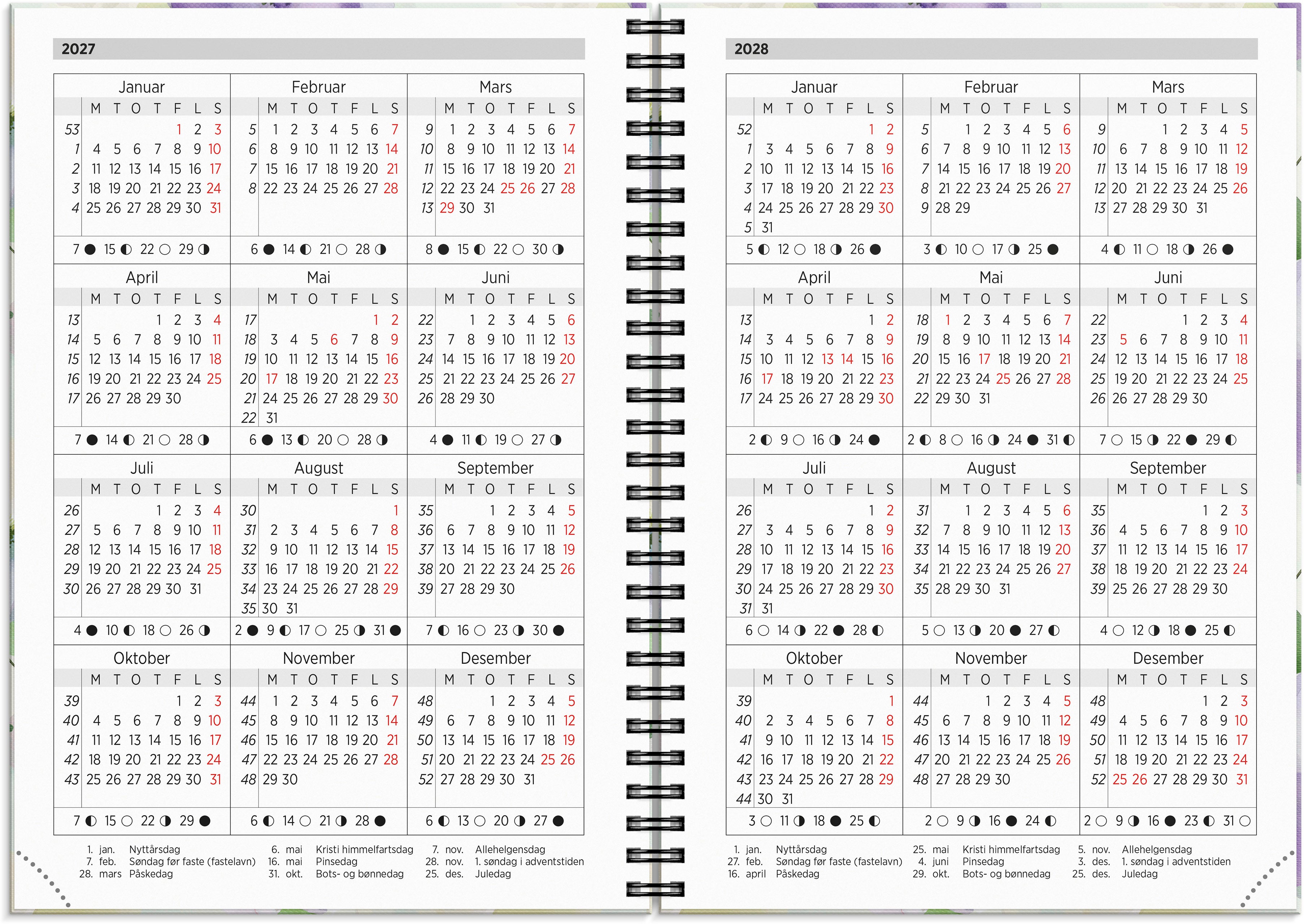 Kalender Grieg Leo A5 spiral 2027 Fiol