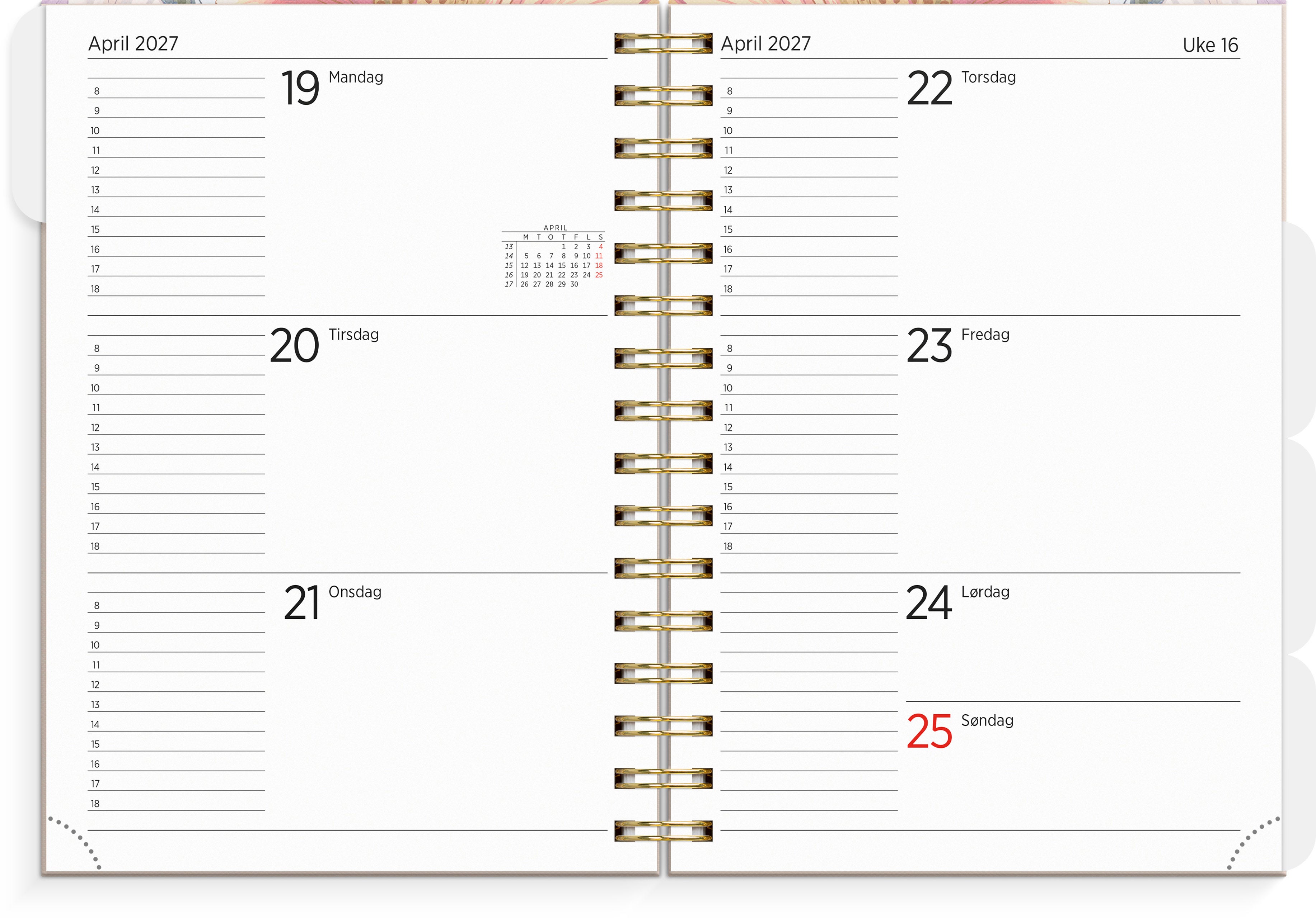 Organizer og Notes Grieg A5 27 BloomArt