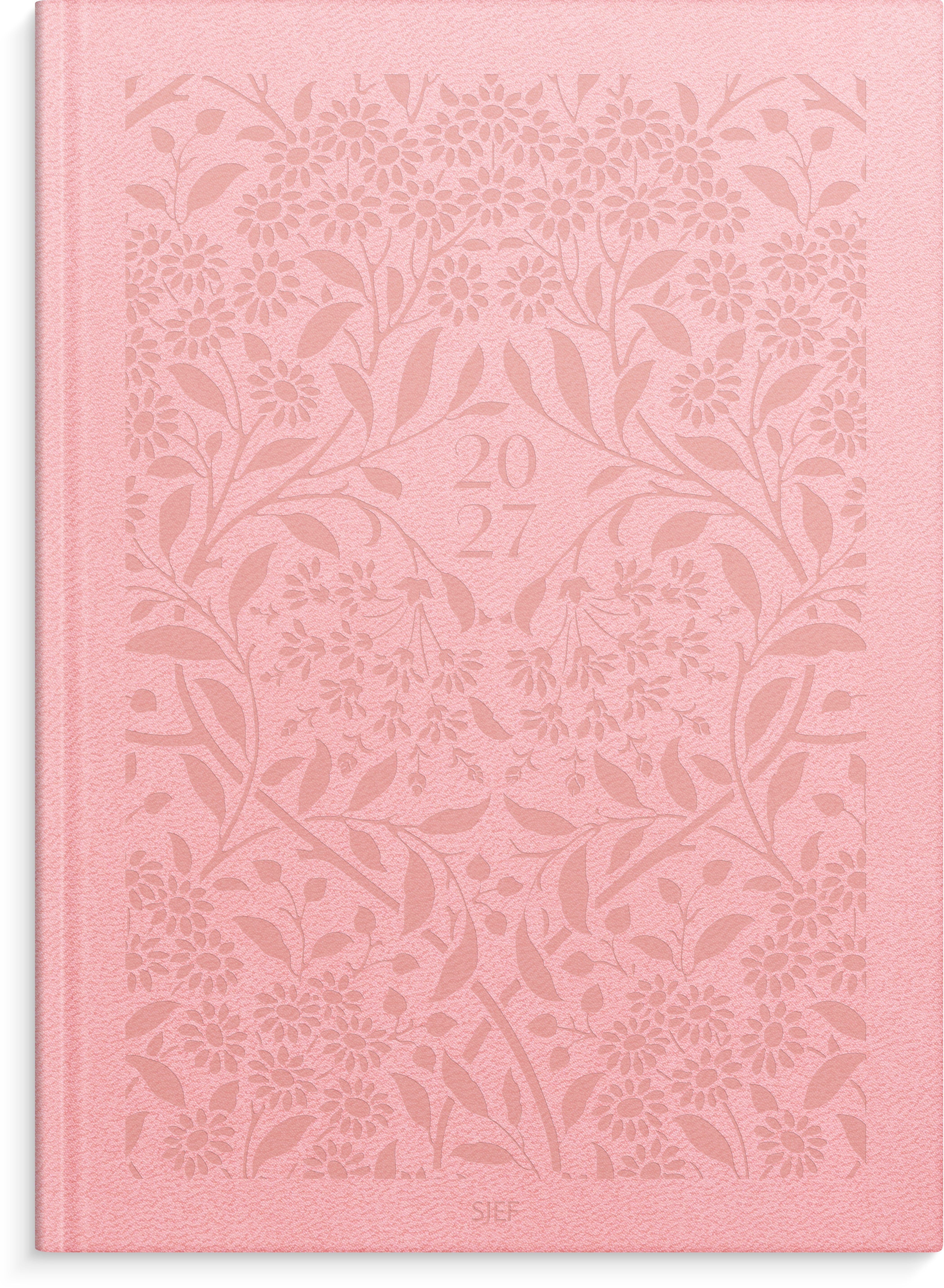 Sjefskalender Grieg A5 imit. 2027 rosa