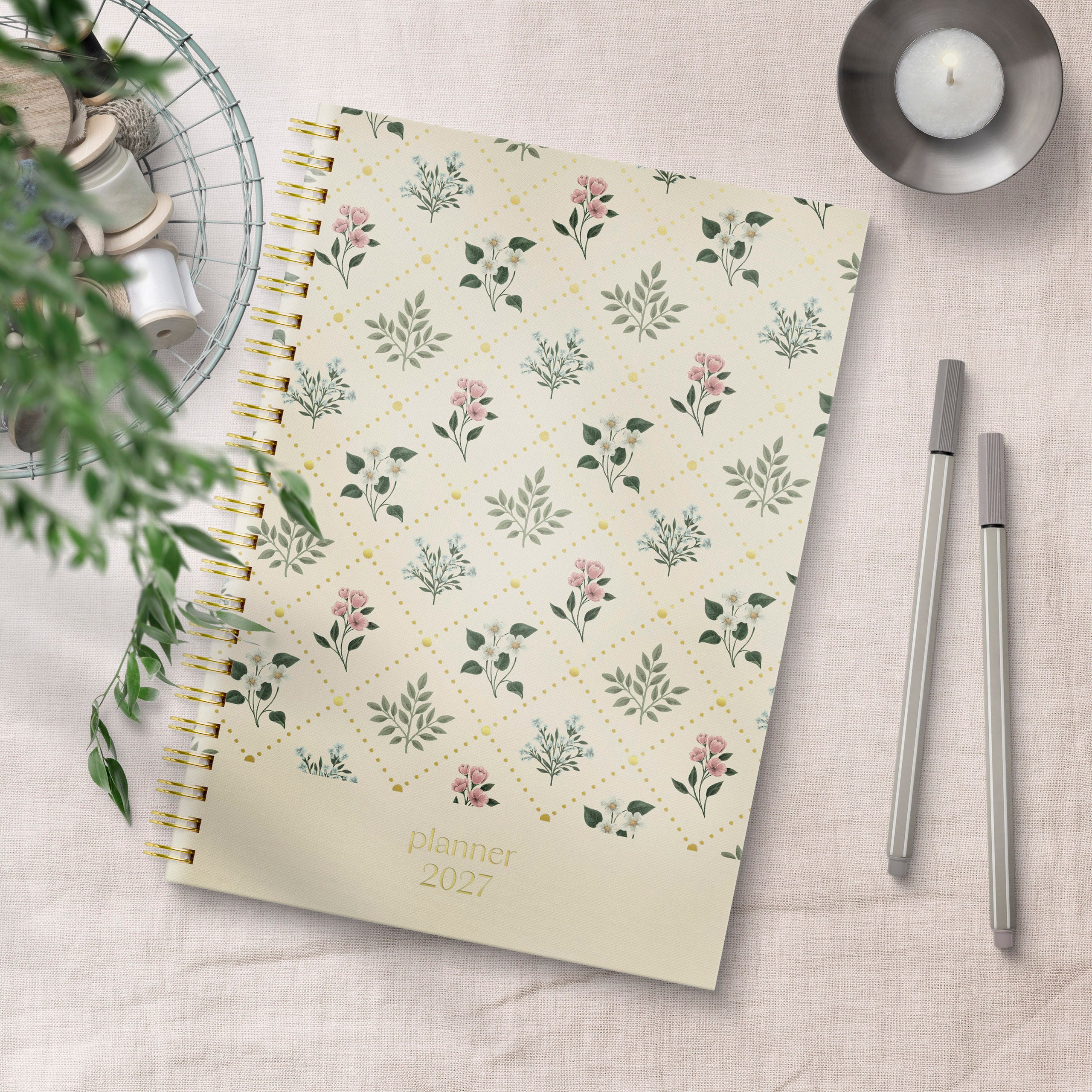 Ukekalender Grieg Multi A5 2027 blomster