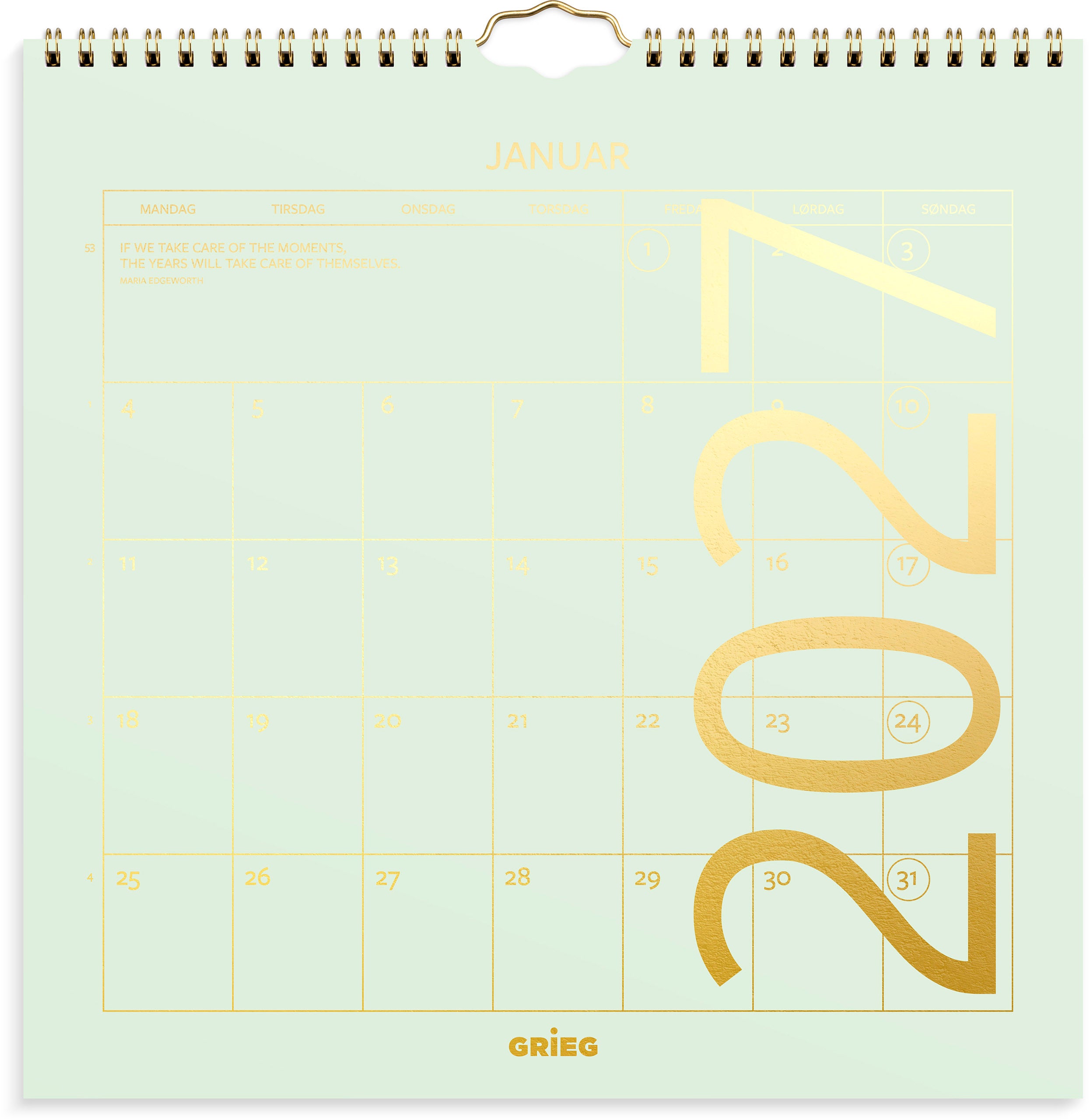 Veggkalender Grieg 2027 Color
