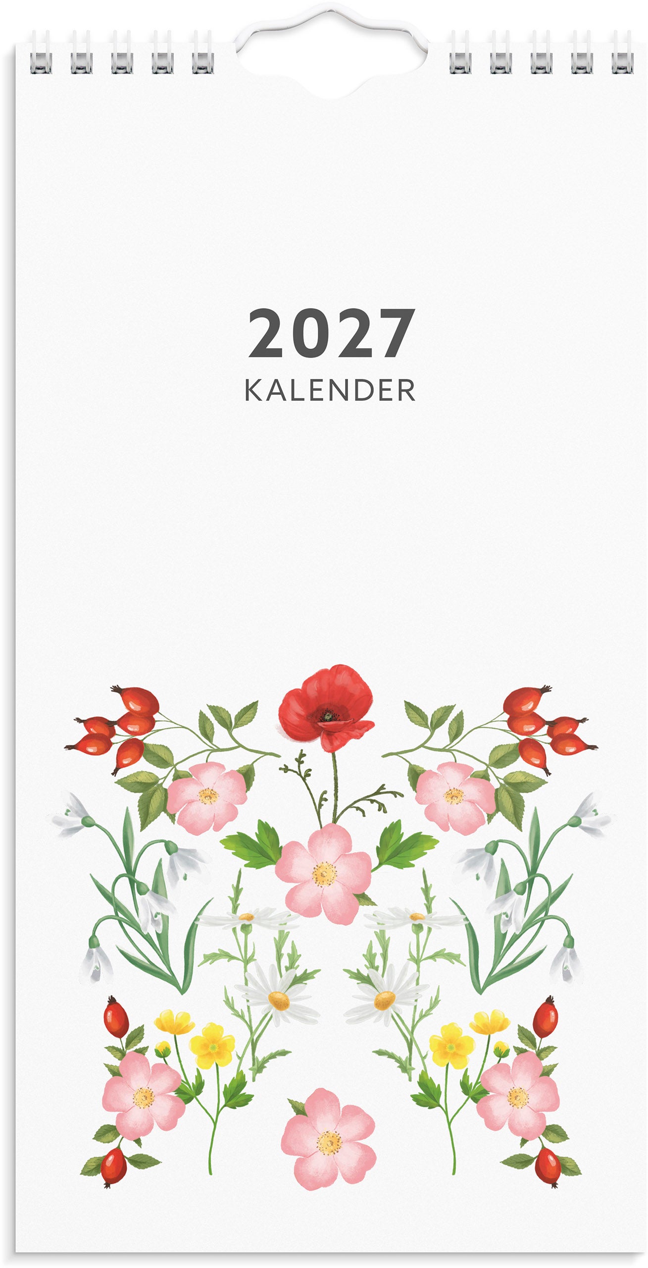 Veggkalender Grieg 2027 Blomster Mini