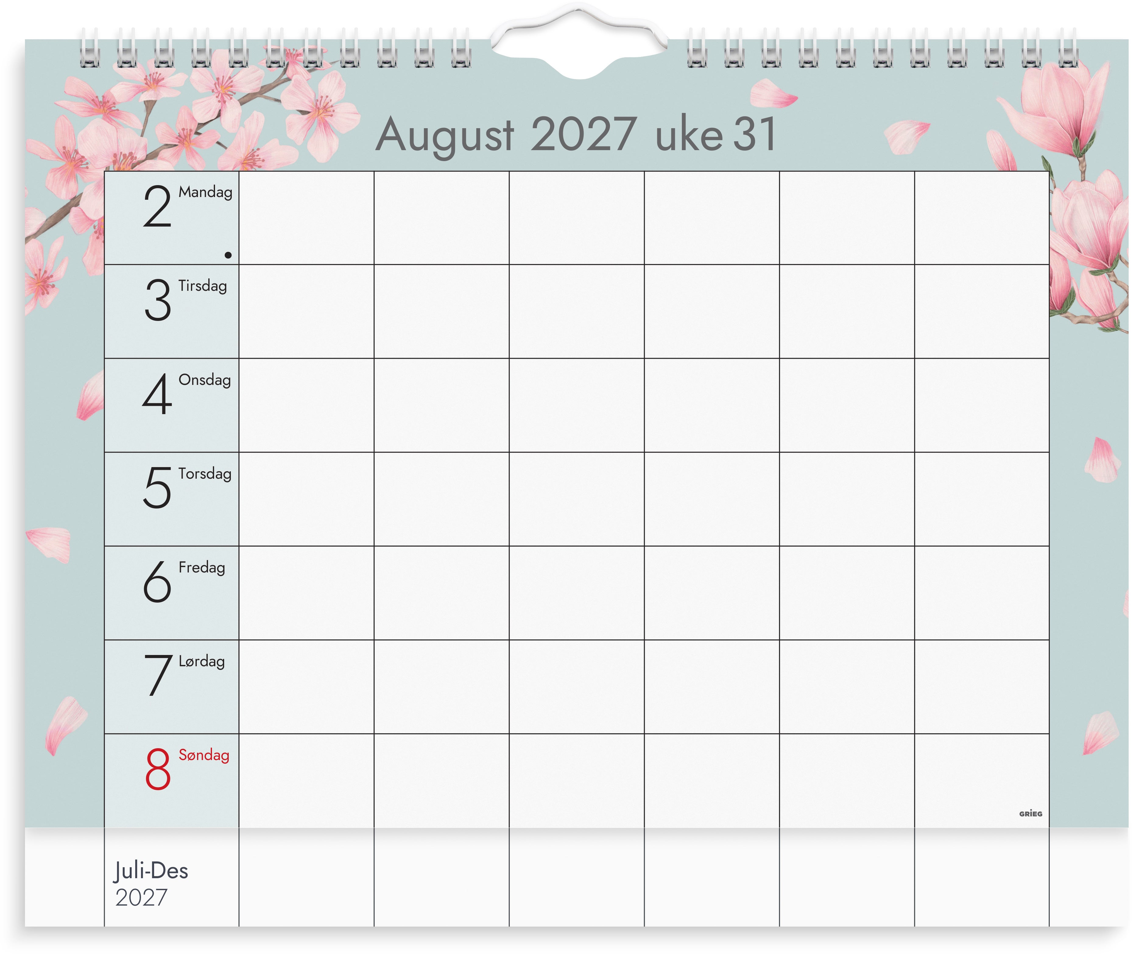 Hjemmets kalender Grieg 2027