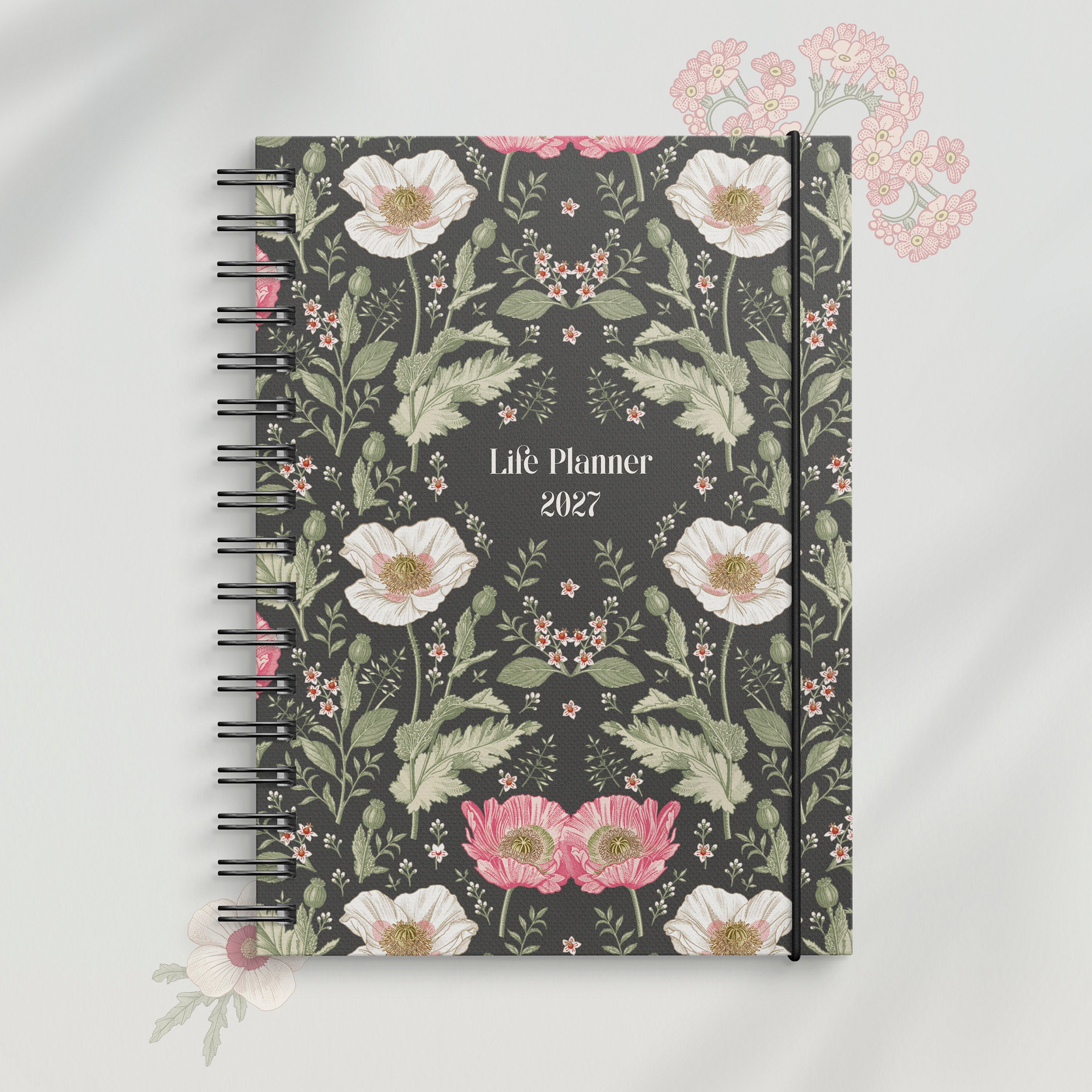 Ukekalender Life Planner 2027 Floral A6