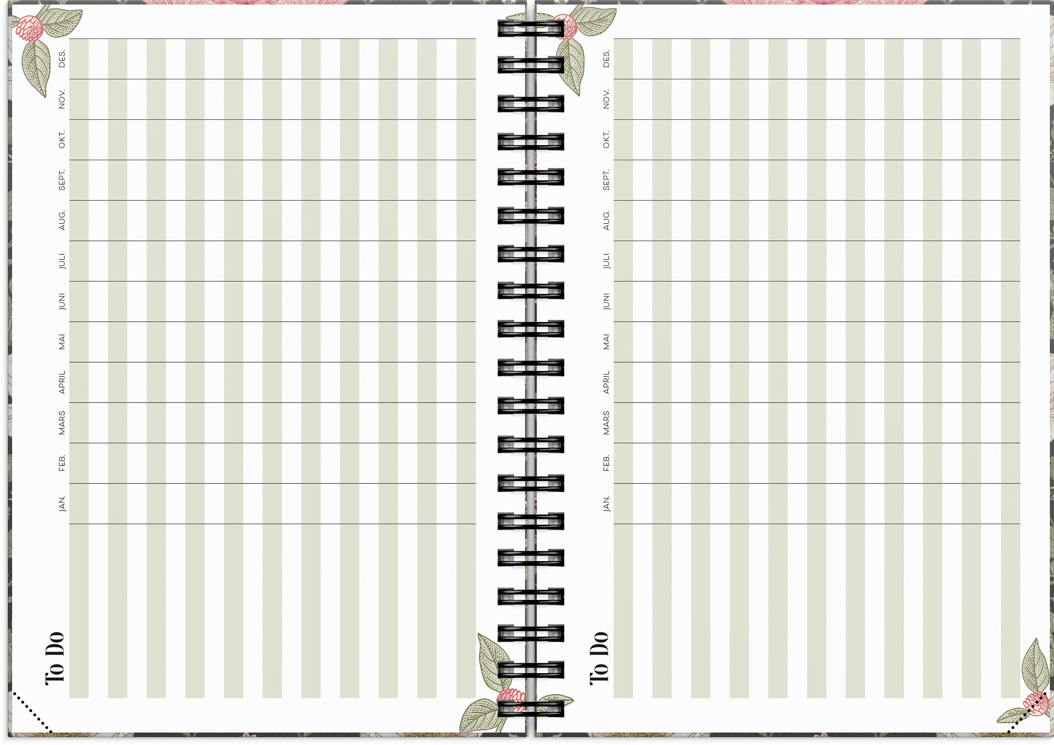Ukekalender Life Planner 2027 Floral A6