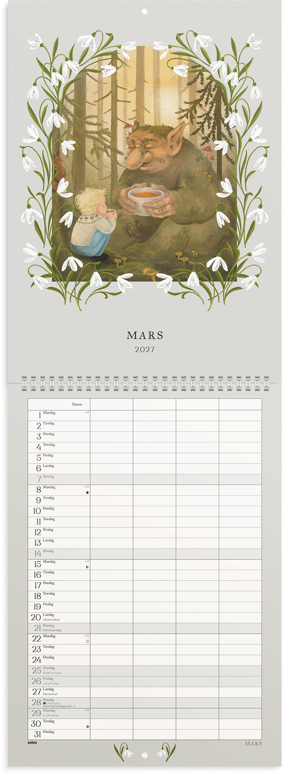Familiekalender Grieg 2027 Eventyrskog