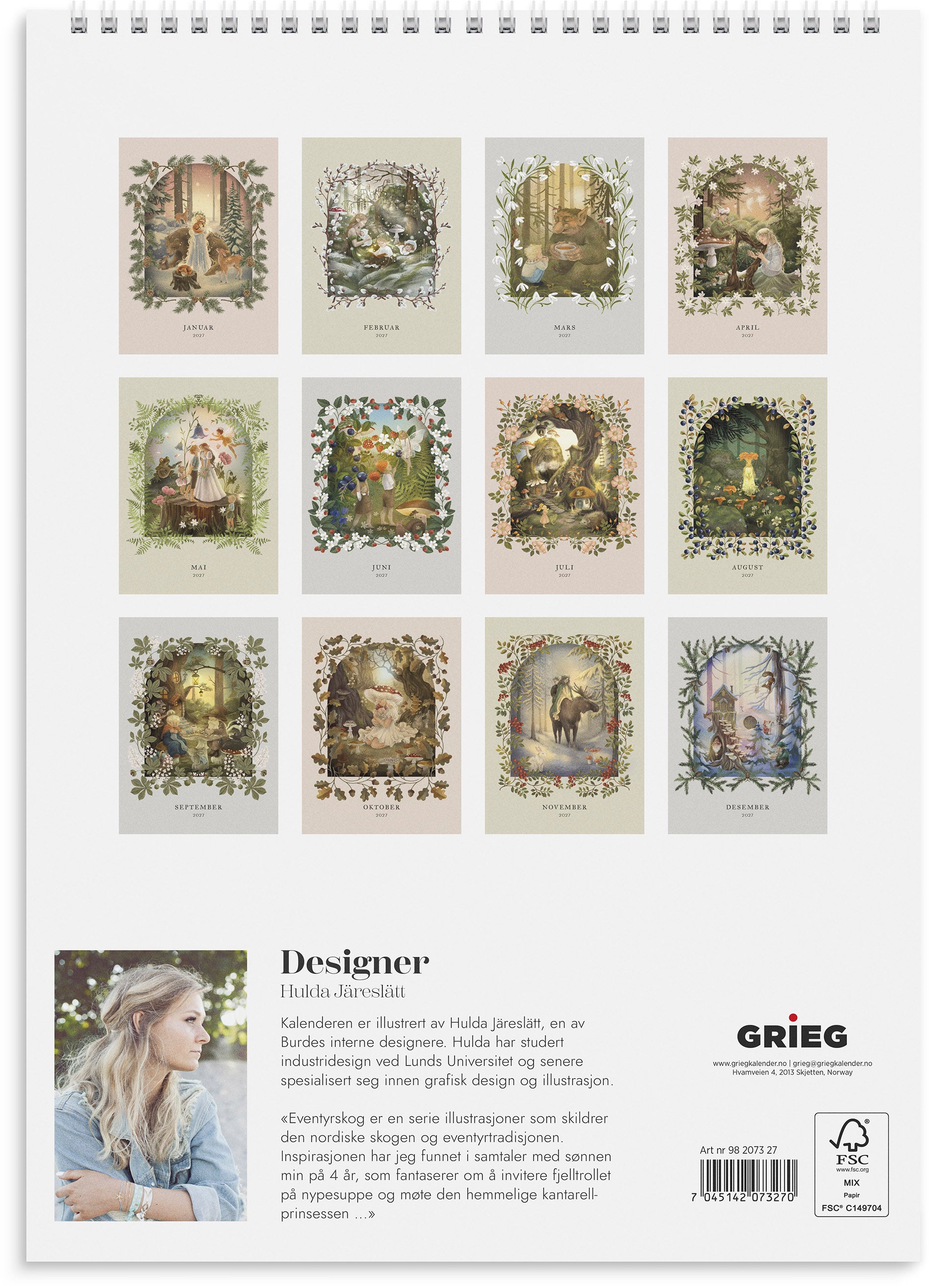 Familiekalender Grieg 2027 Eventyrskog