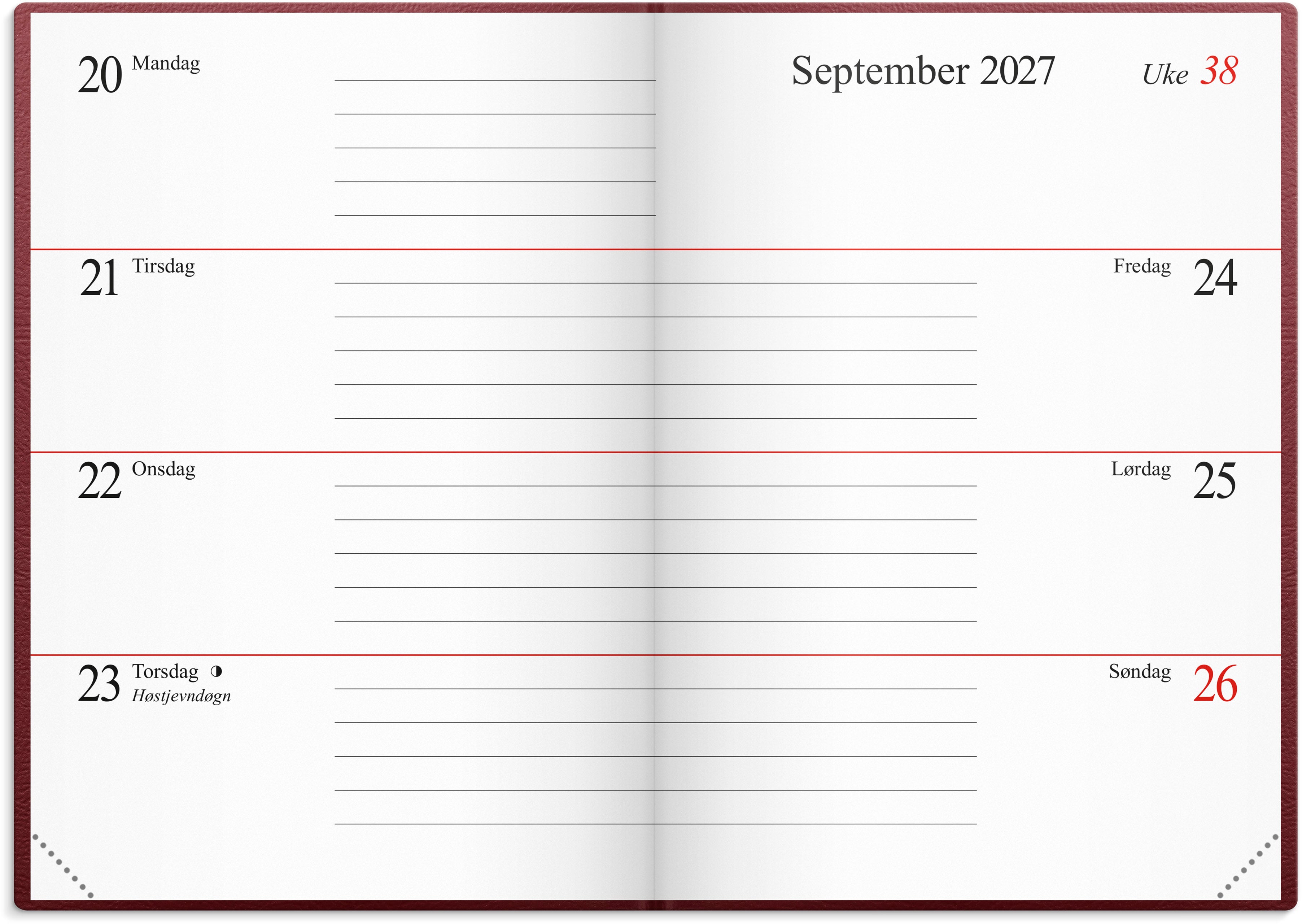 Lommekalender Grieg Mini 2027 plast burg