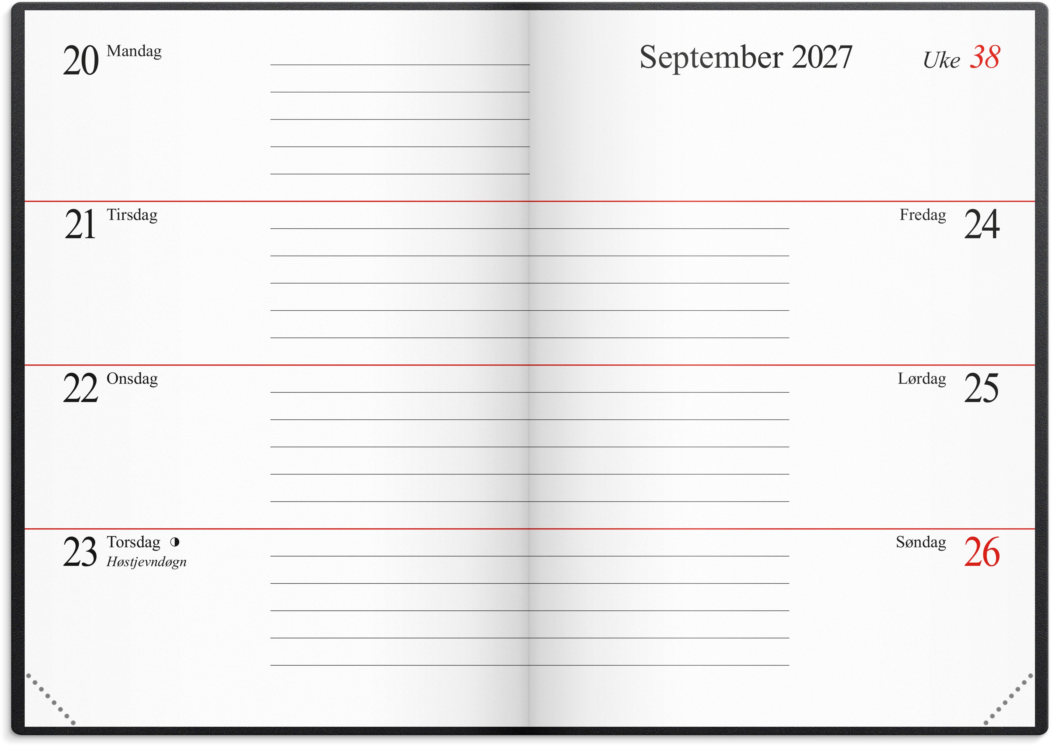 Lommekalender Grieg Mini 2027 plast sort