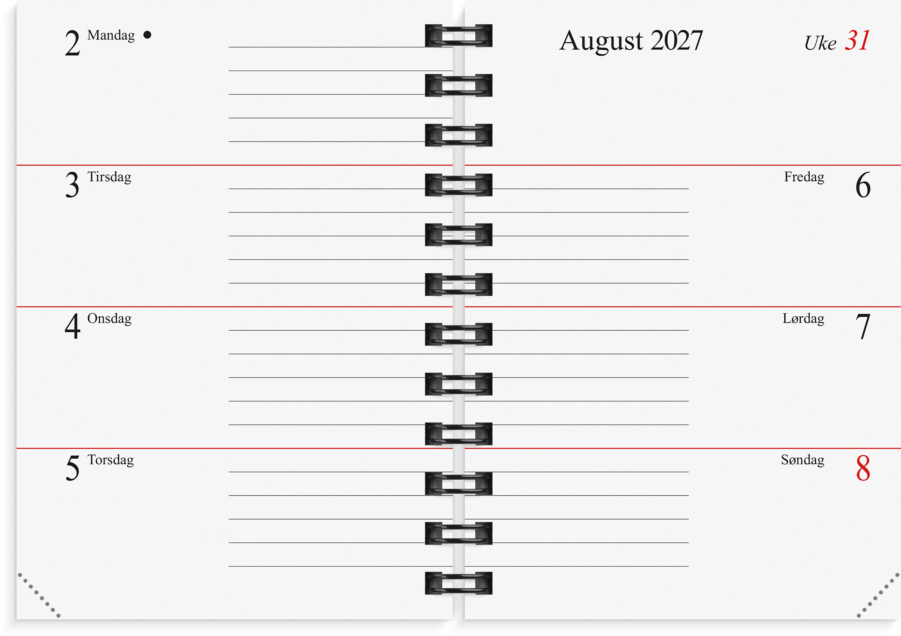Lommekalender Grieg Mini 2027 refill
