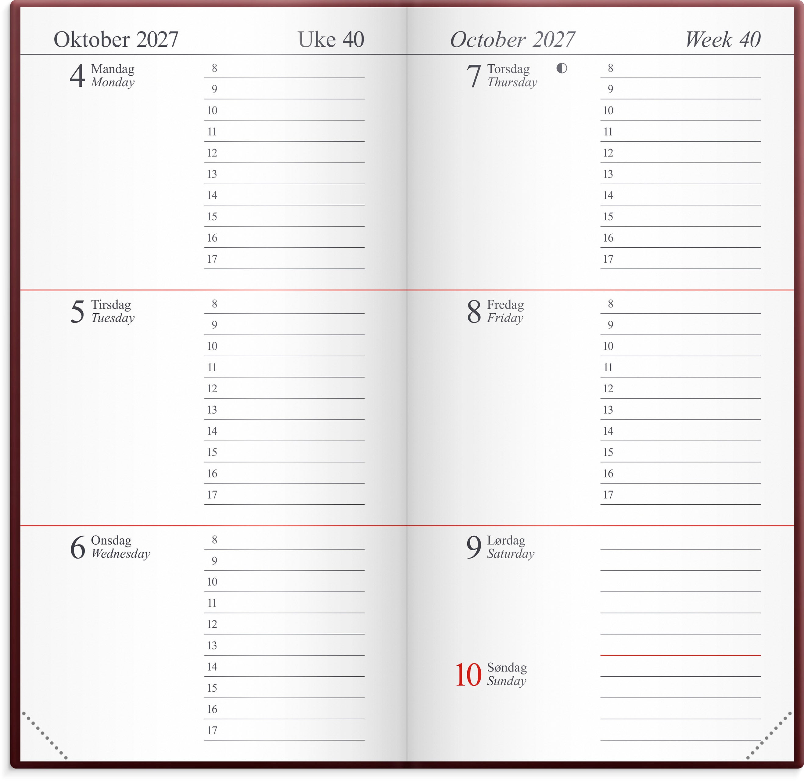 Lommekalender Grieg Memo 2027 plast burg