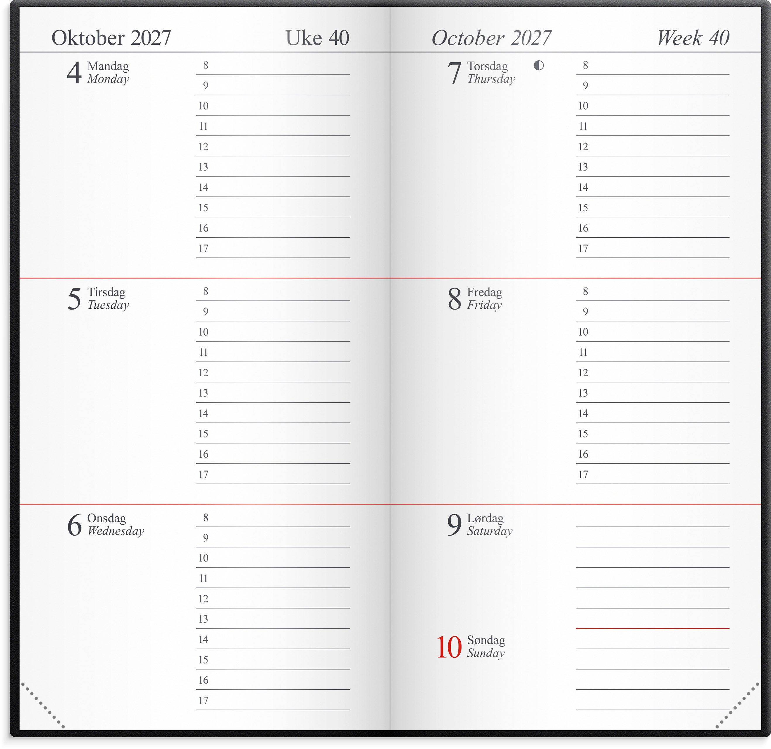 Lommekalender Grieg Memo 2027 plast sort