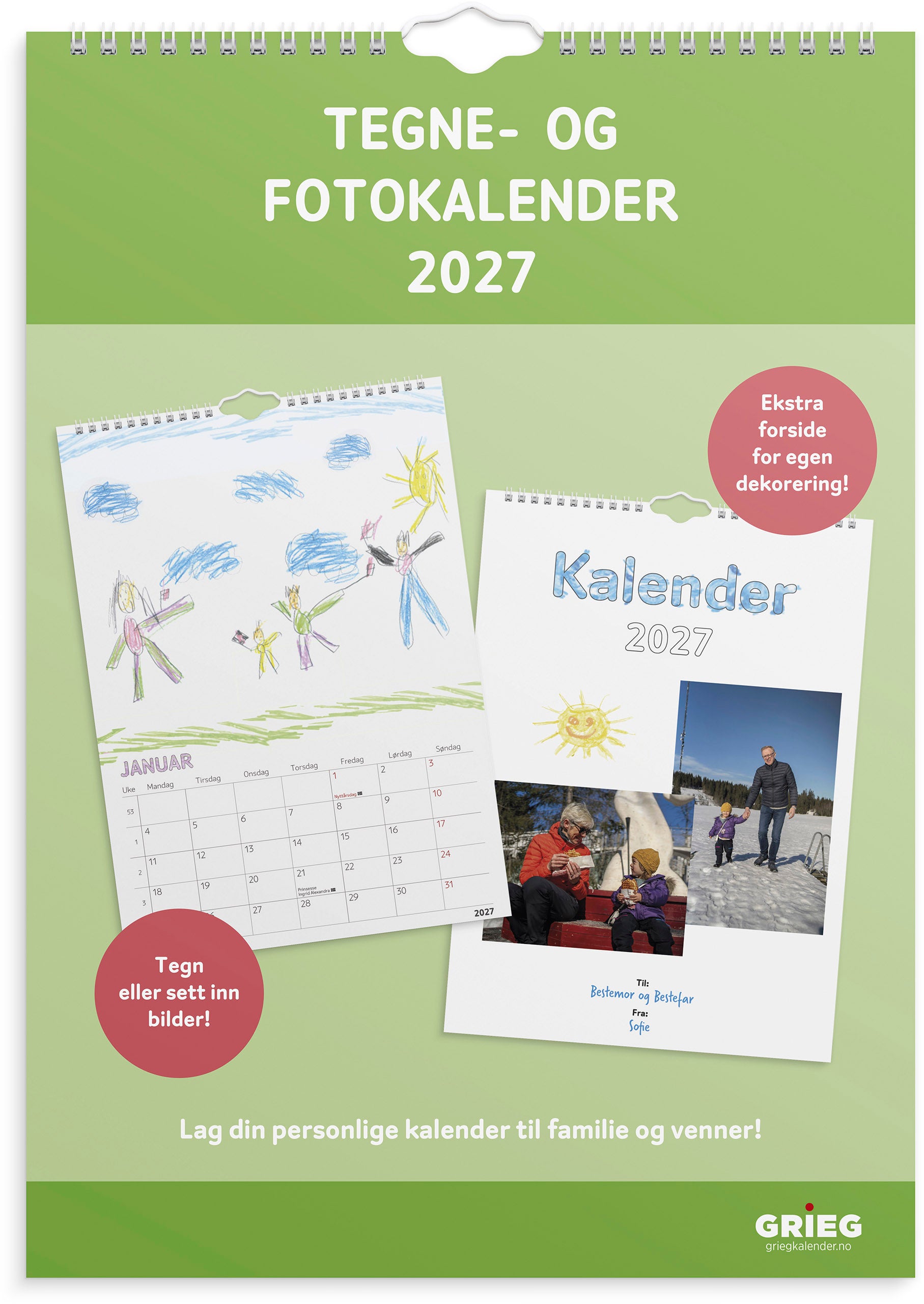 Tegne/Fotokalender Grieg 2027