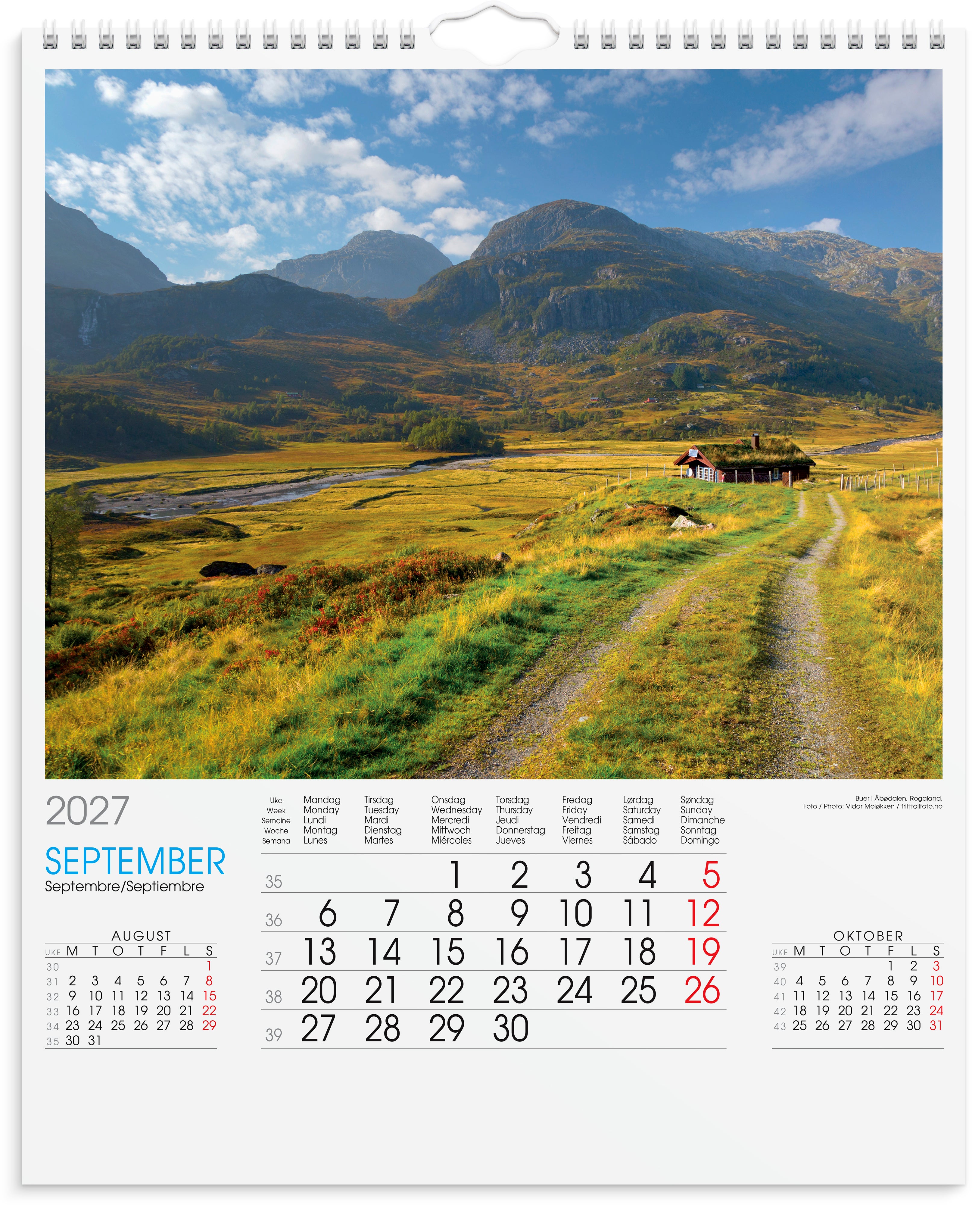 Billedkalender Grieg 2027 Norge