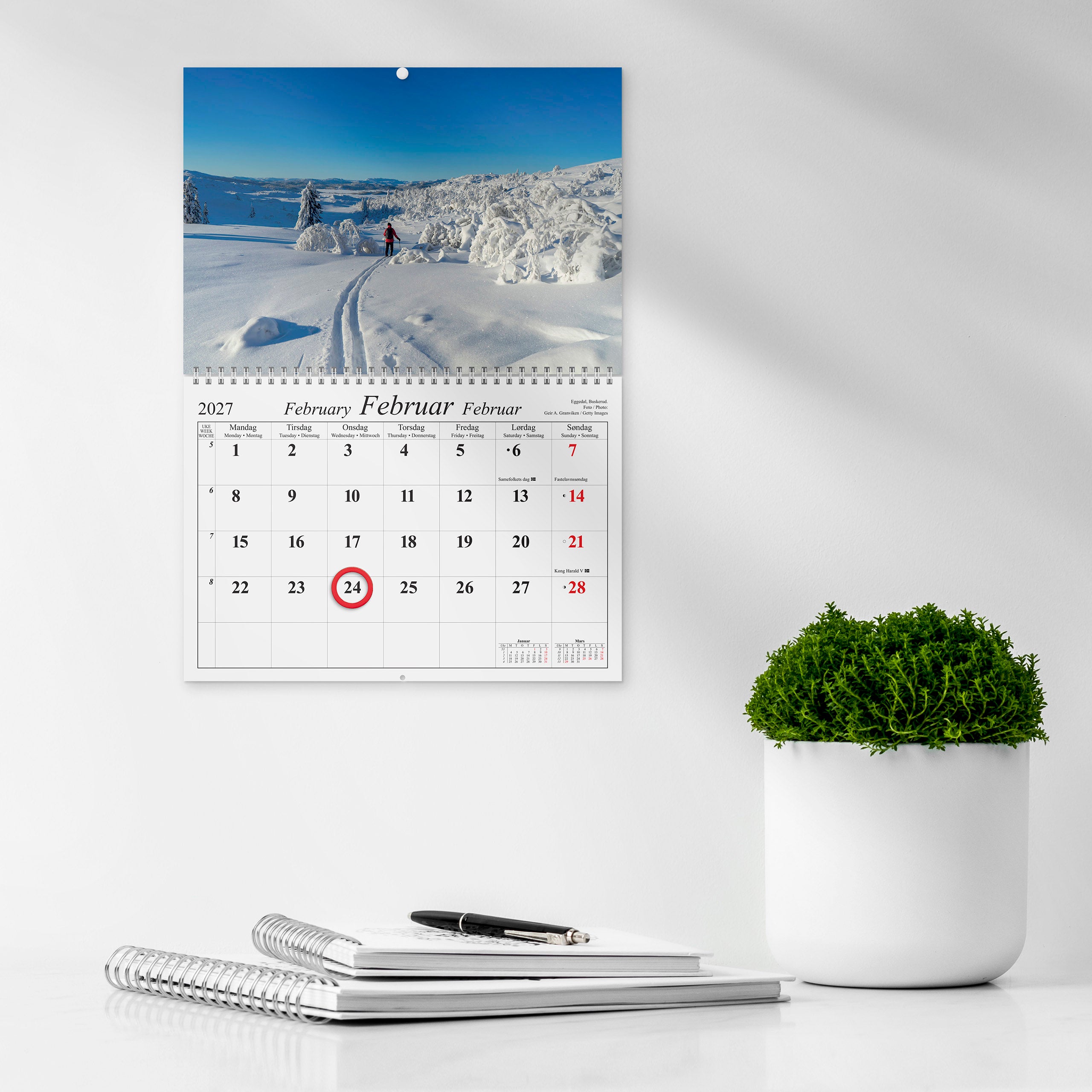 Magnetkalender Grieg 2027 Vakre Norge