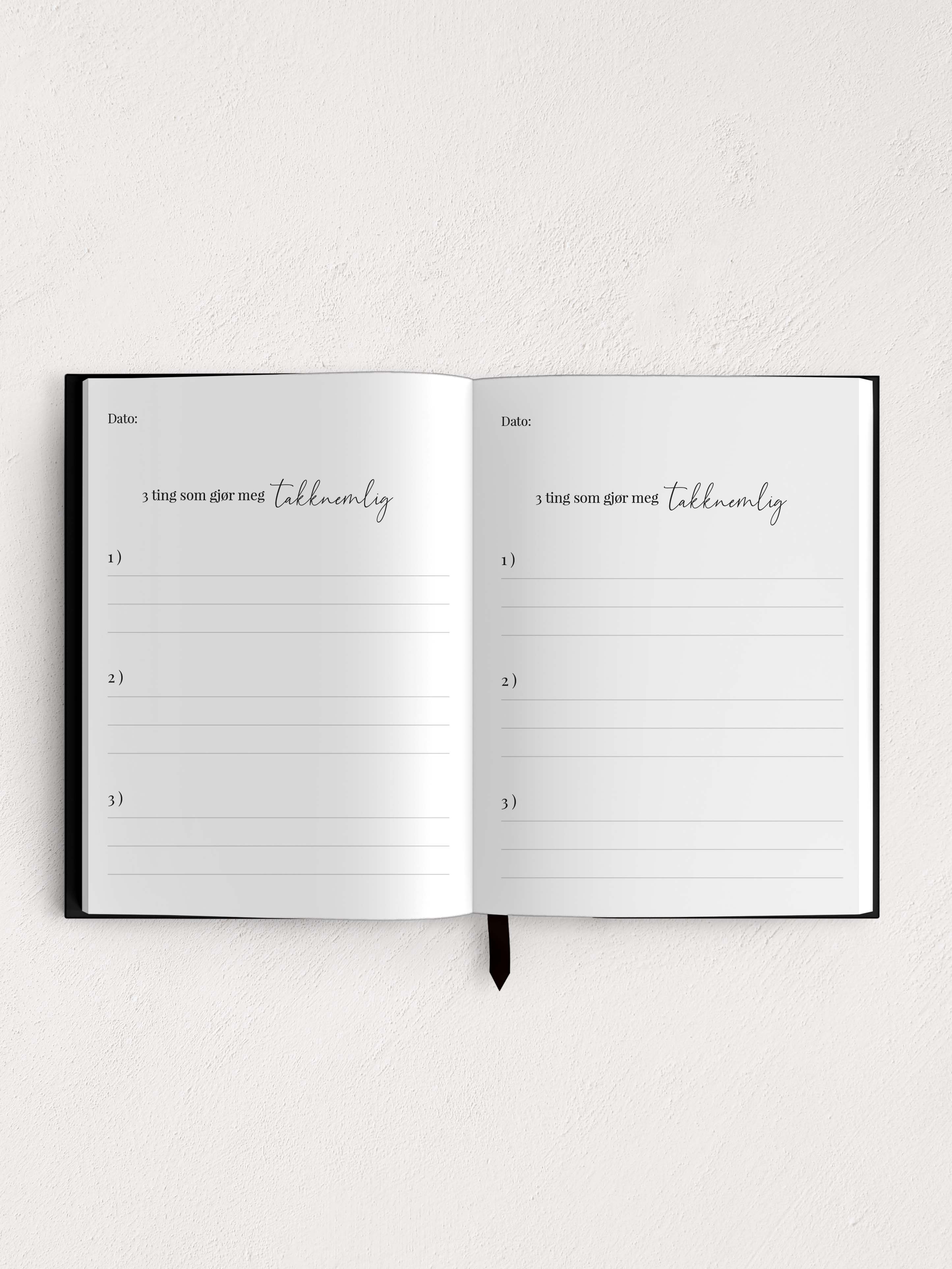 Takknemlighetsjournal Aveluna A6 Sort
