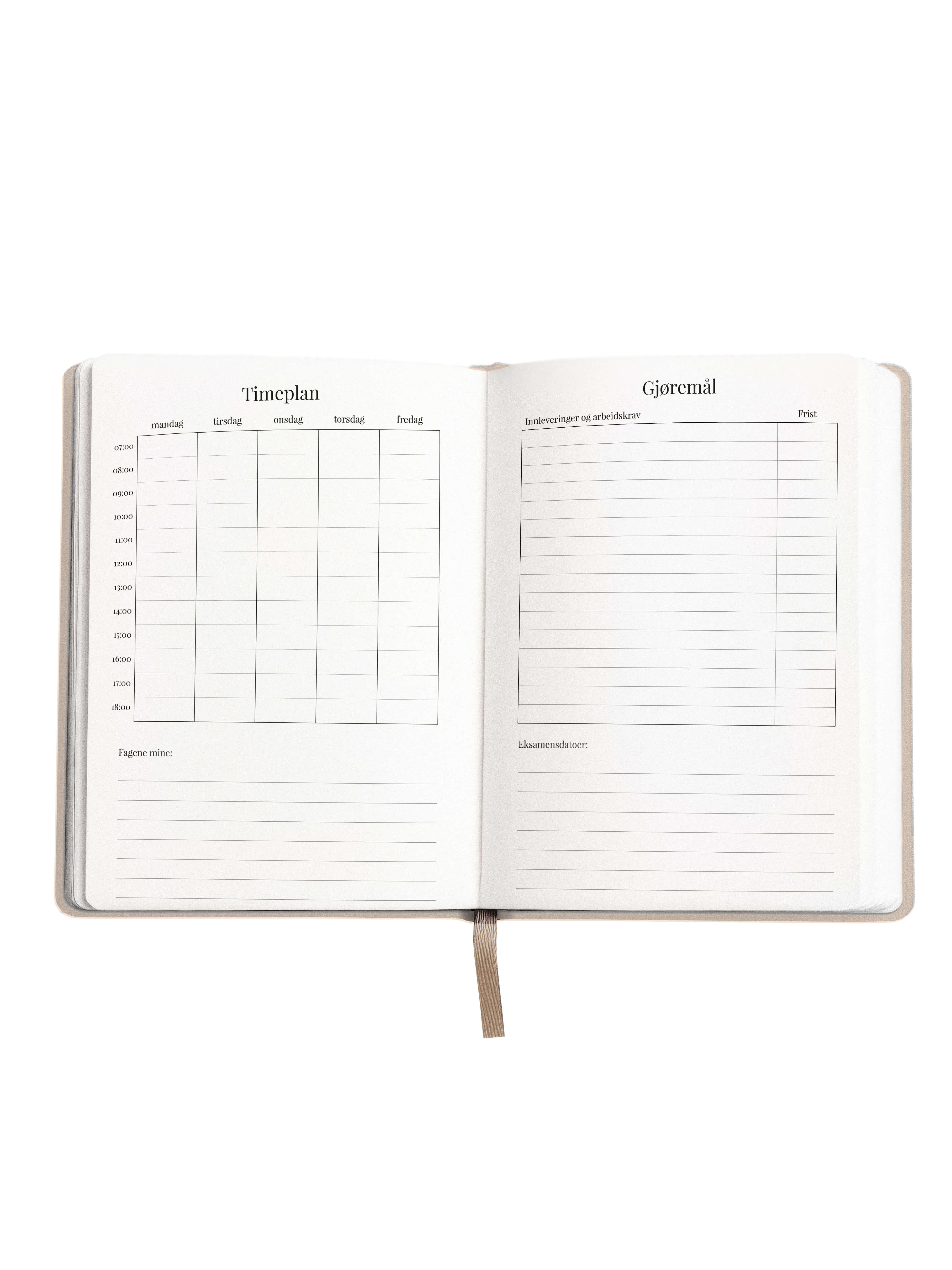 Studieplanlegger 25/26 Aveluna A5 Beige