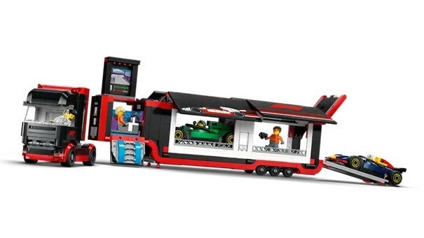 Lego F1-trailer med F1 RB20 og AMR24 60445