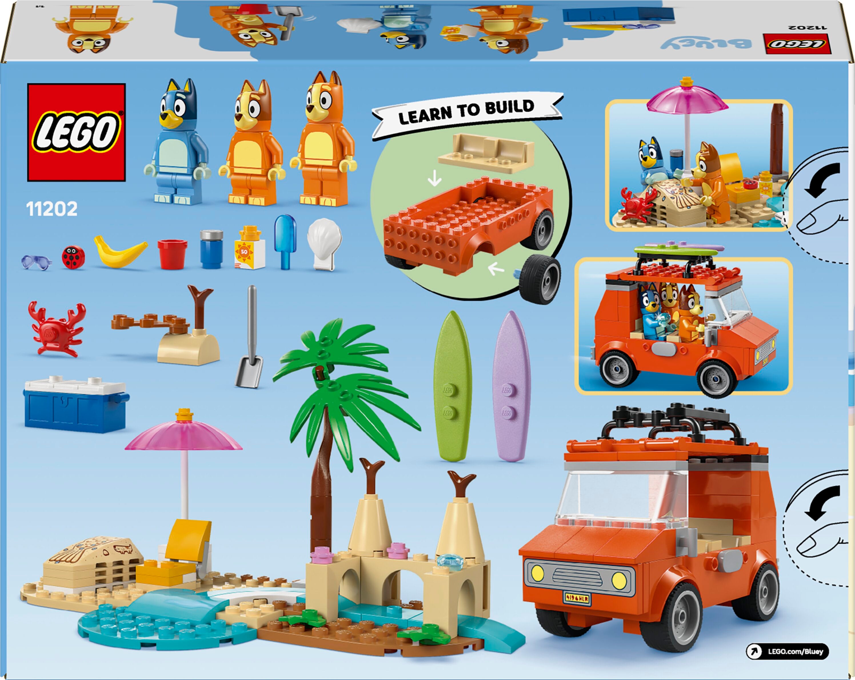 Lego Bluey og familiens biltur til stranden 11202