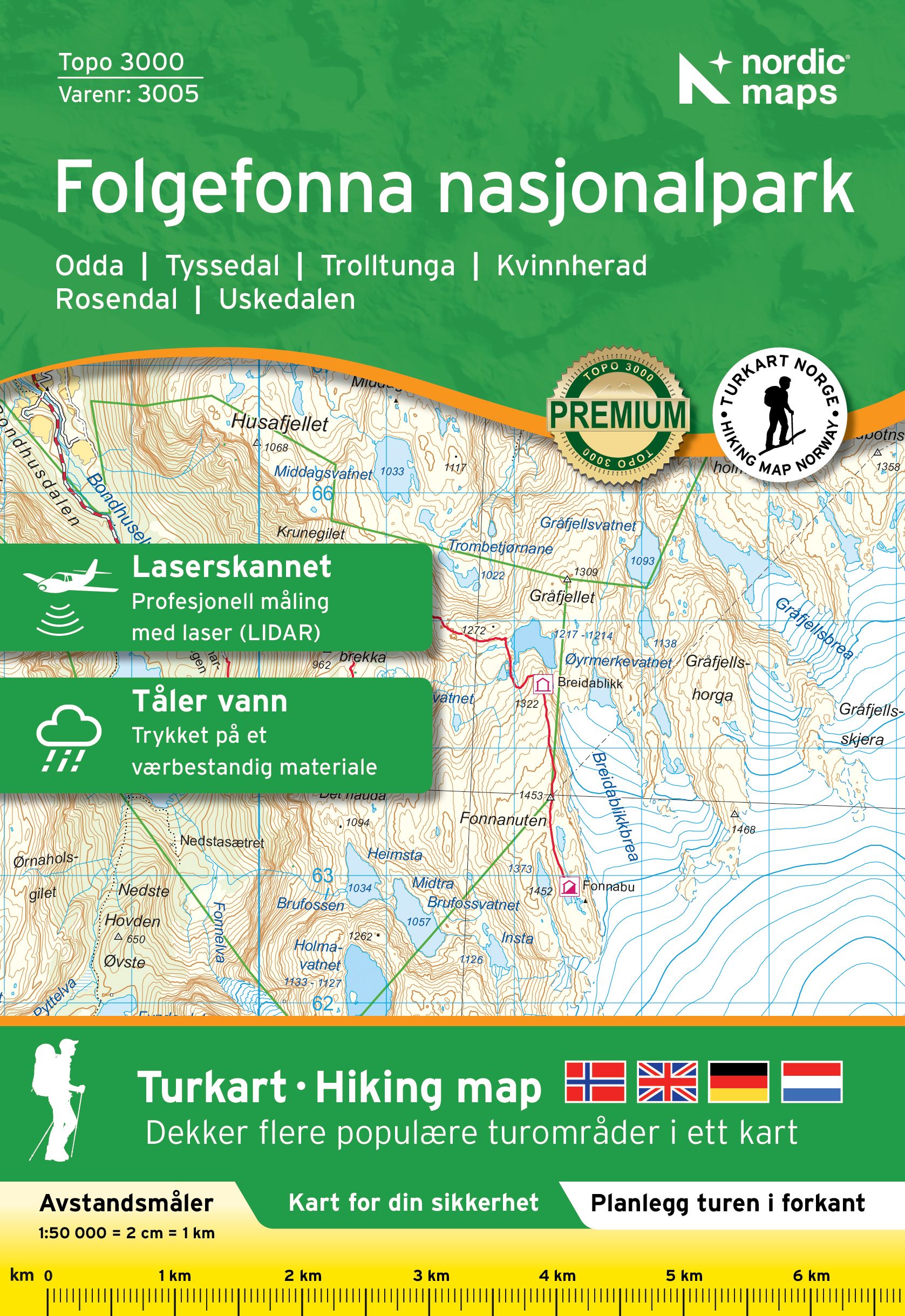 Folgefonna Nasjonalpark 1:50 000